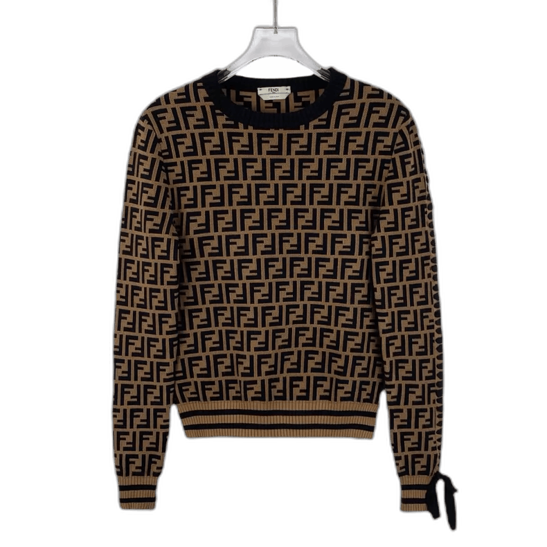 Fendi Fendi Brown Logo Print Long Sleeve Sweatshirt Size M / US 6-8 / IT 42-44 - 1 Thumbnail