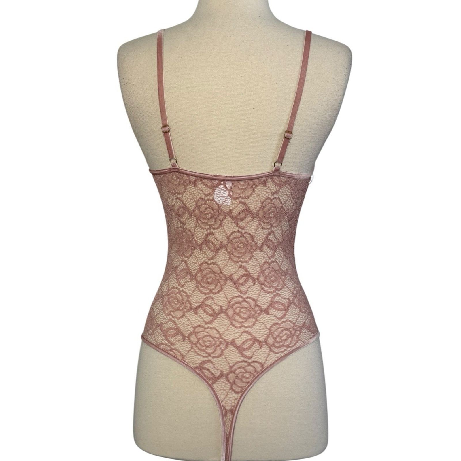 Other DYNAMIC Pink Lace Bodysuit Shear Cut Out Playsuit Lingerie Size ONE SIZE - 3 Thumbnail