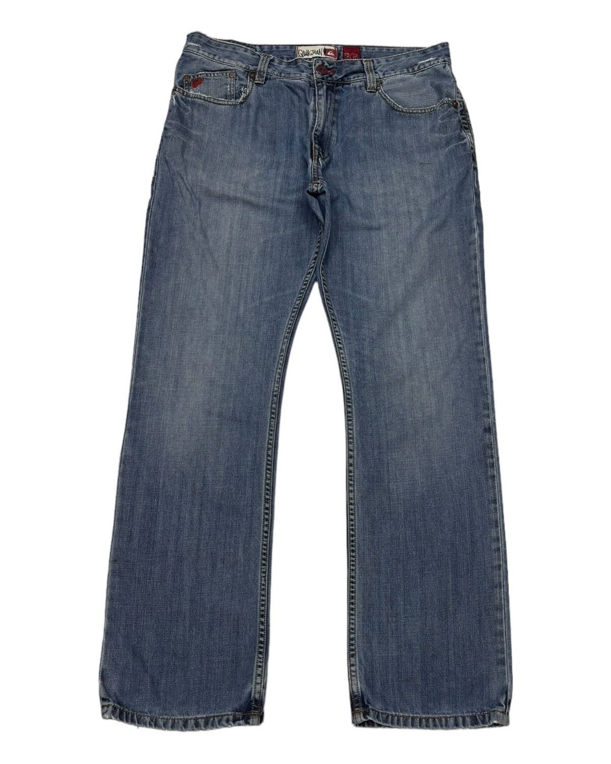 VINTAGE QUIKSILVER BAGGY DISTRESS DENIM JEANS BAGGY JEANS