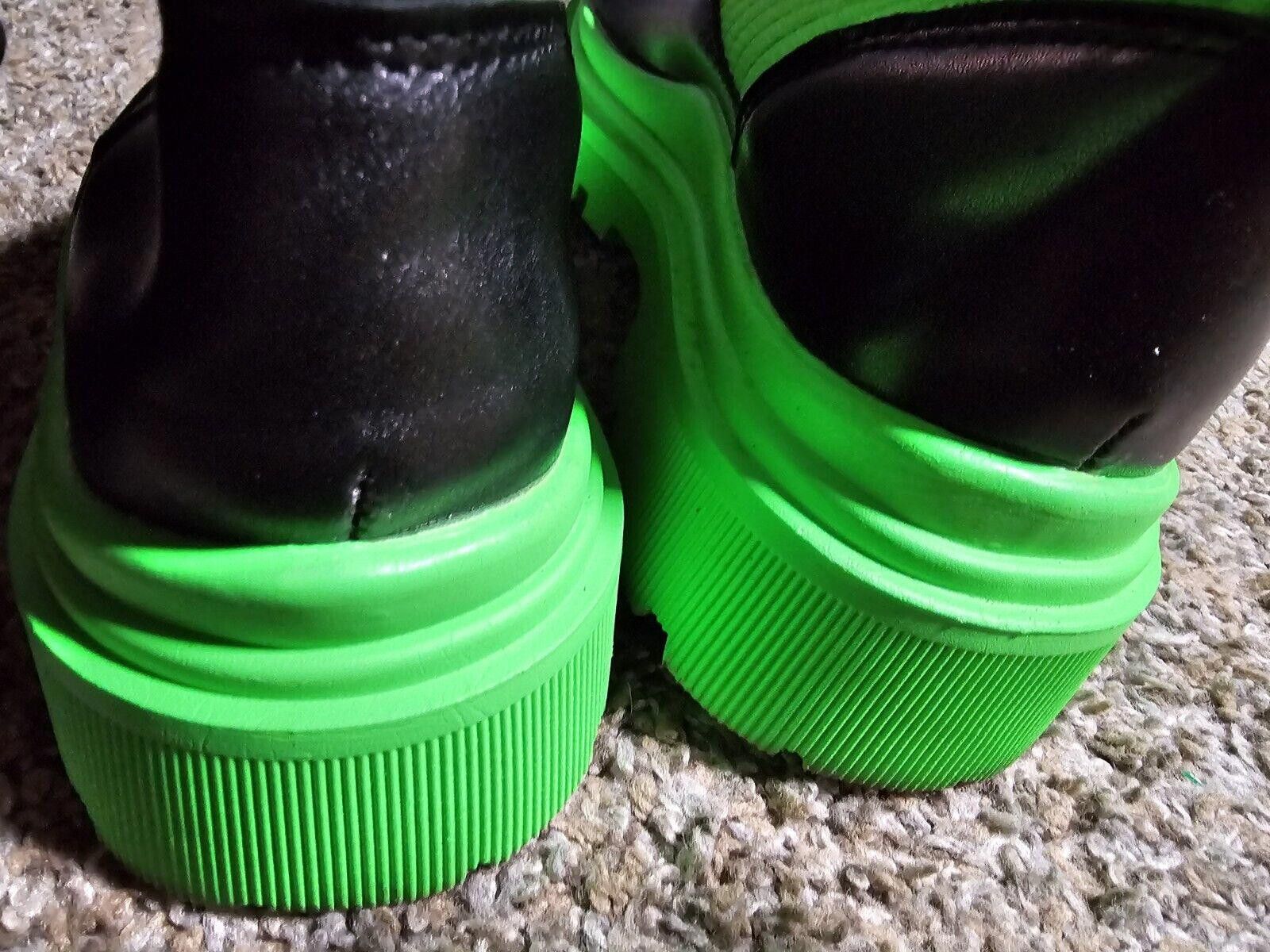 Designer size 40 black Bright green gothic boots Size US 9.5 / IT 39.5 - 6 Thumbnail
