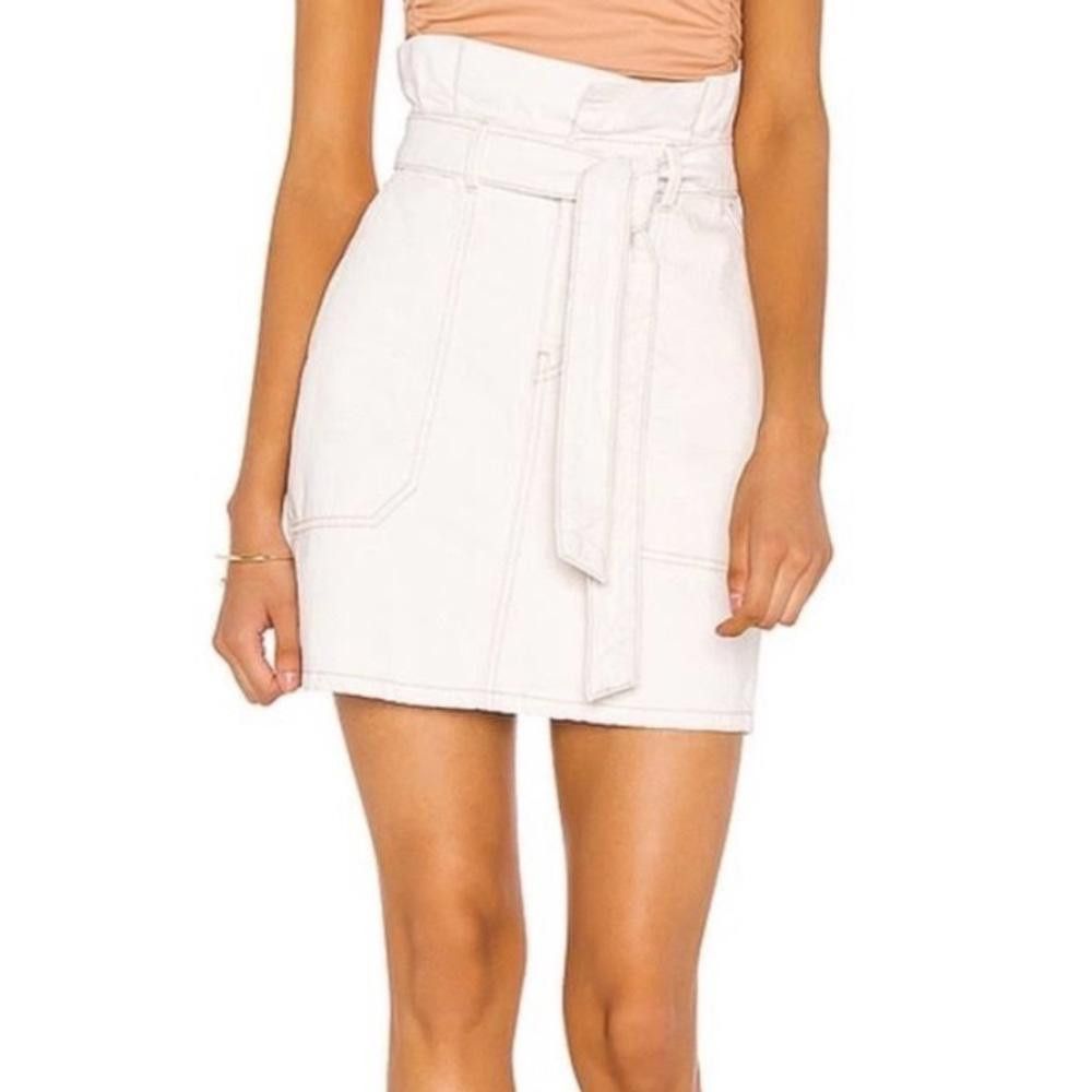 Free People Free People Splendor in the Grass Paper Bag Skirt Oatmeal 6 Size 28" / US 6 / IT 42 - 1 Thumbnail