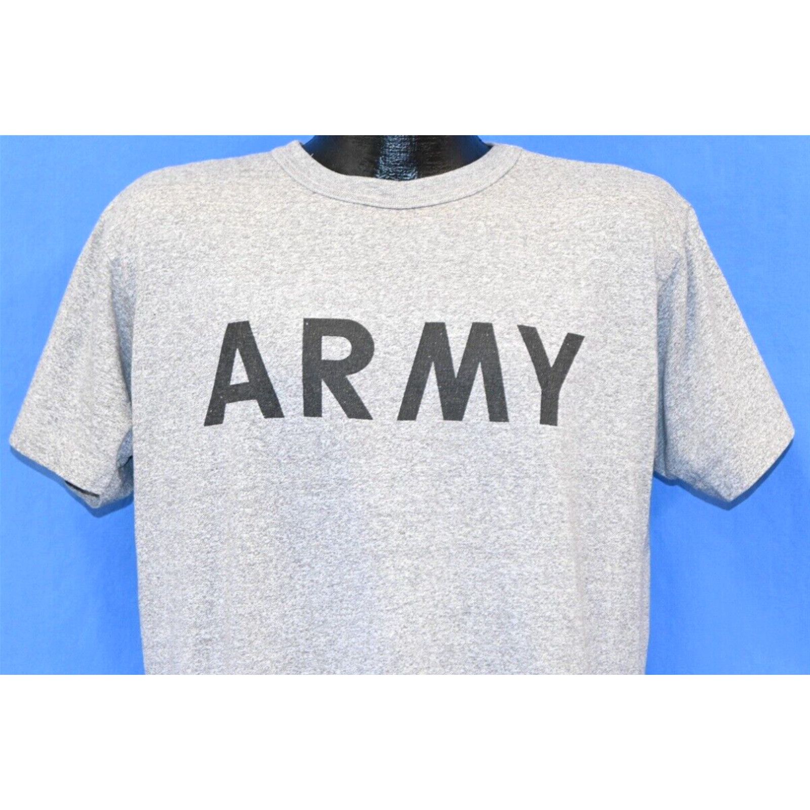 Image of Vintage 80's Army United States Military Gray Pt Athletic T-Shirt Extra Large XL in White, Men's