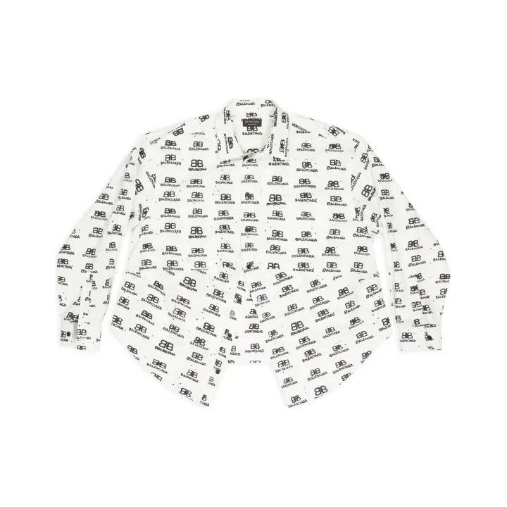 Balenciaga Balenciaga Printed Logo Long Sleeve Shirt 0079 Size S / US 4 / IT 40 - 1 Thumbnail