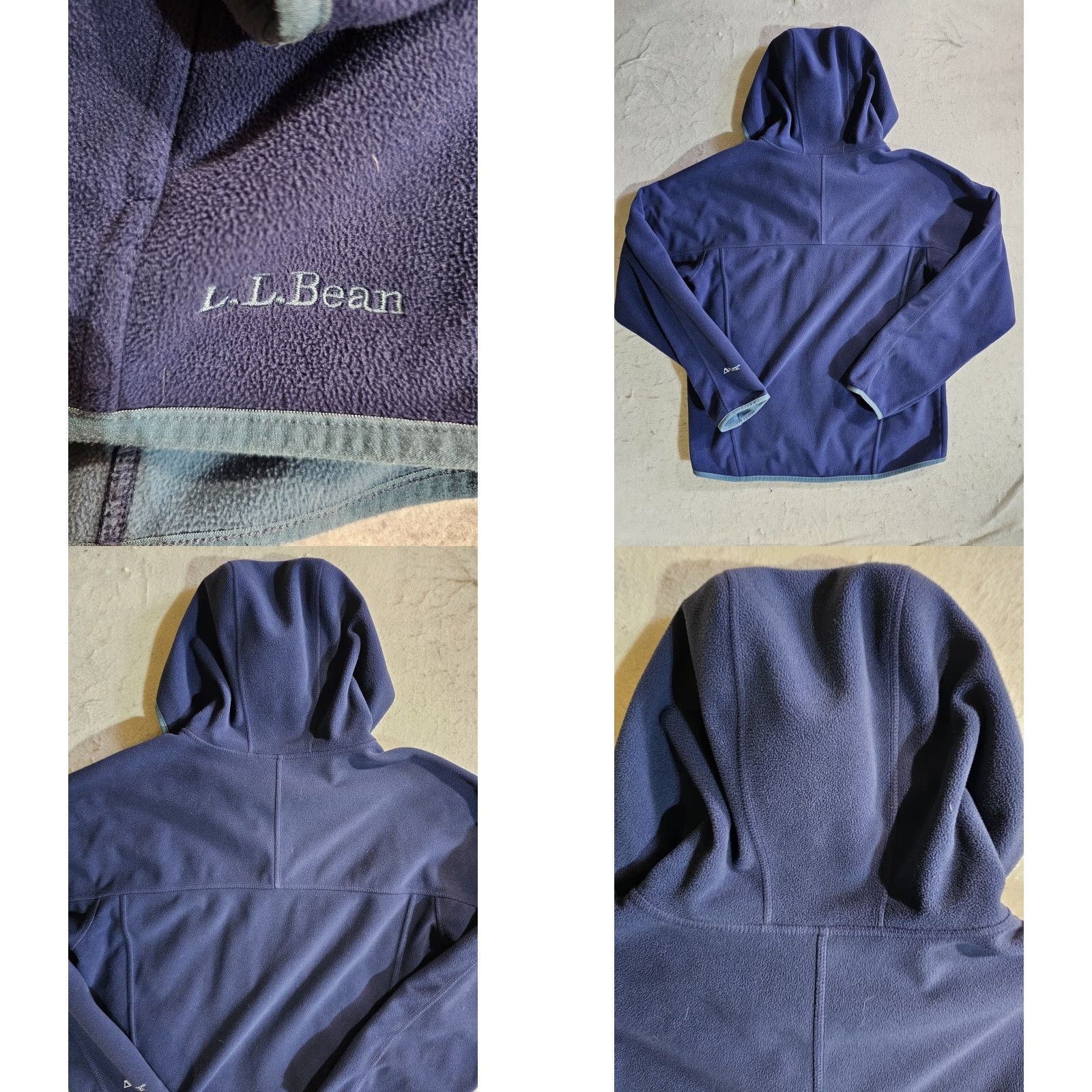 Vintage LL Bean Classic Blue Slightly Fitted Hooded Full Zip Fleece Jacket Mens Lg Reg Size US L / EU 52-54 / 3 - 8 Thumbnail