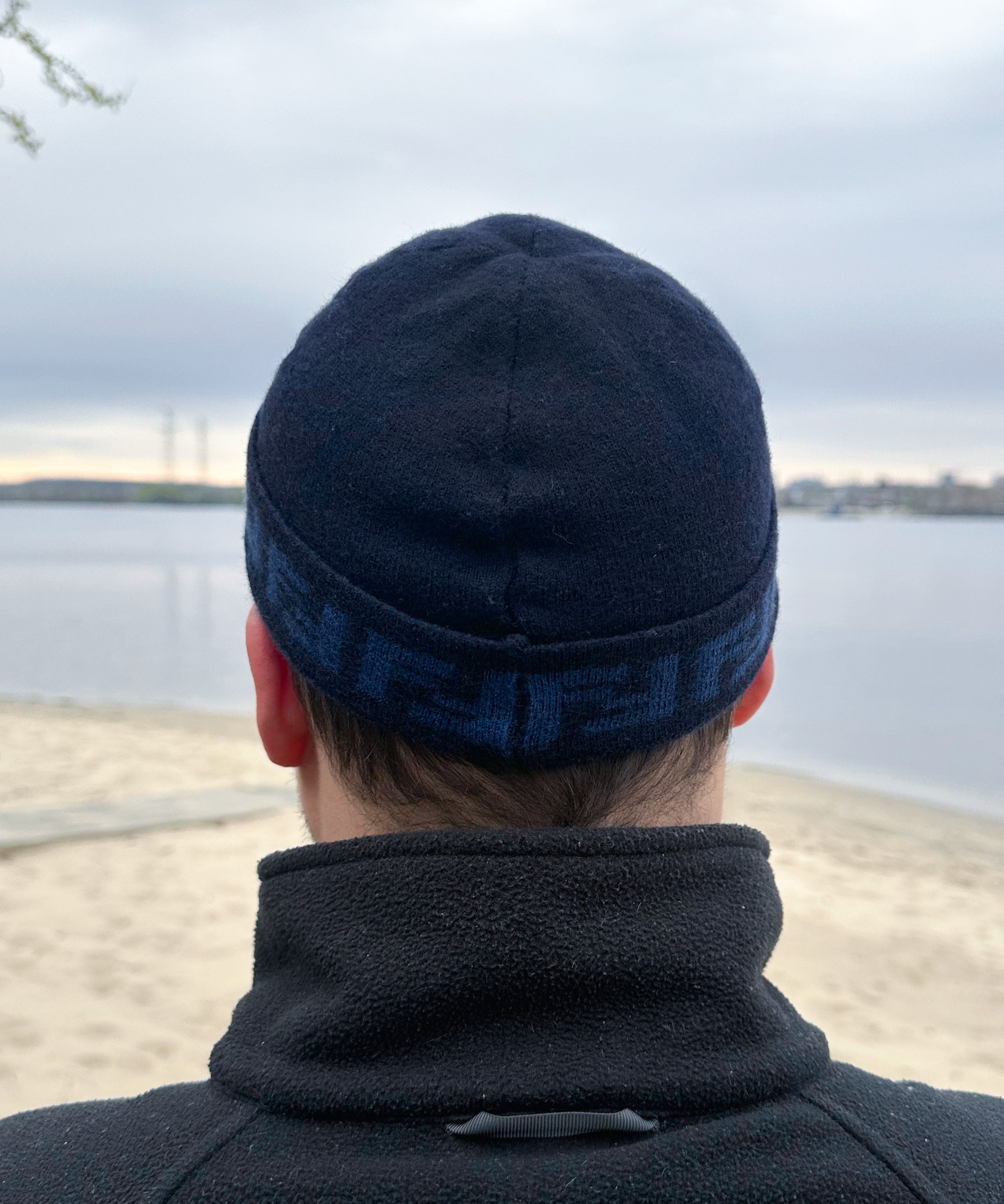 Fendi 🔴 FENDI Hat Wool Navy Monogram Zucca FF Beanie Size ONE SIZE - 1 Thumbnail