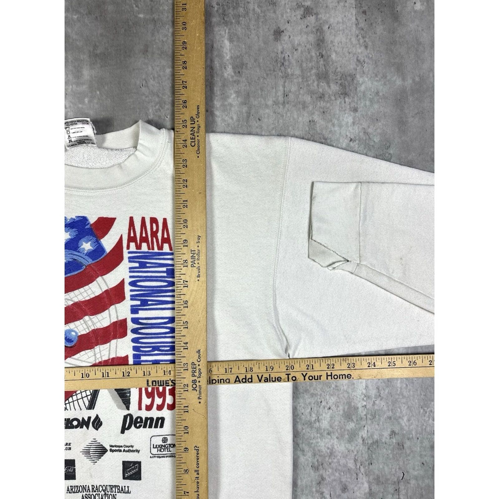 Vintage VINTAGE 90s Tennis National Championship Pullover Sweatshirt Mens Size L White Cotton Fleece Logo USA Retro 90s Size US XL / EU 56 / 4 - 6 Thumbnail