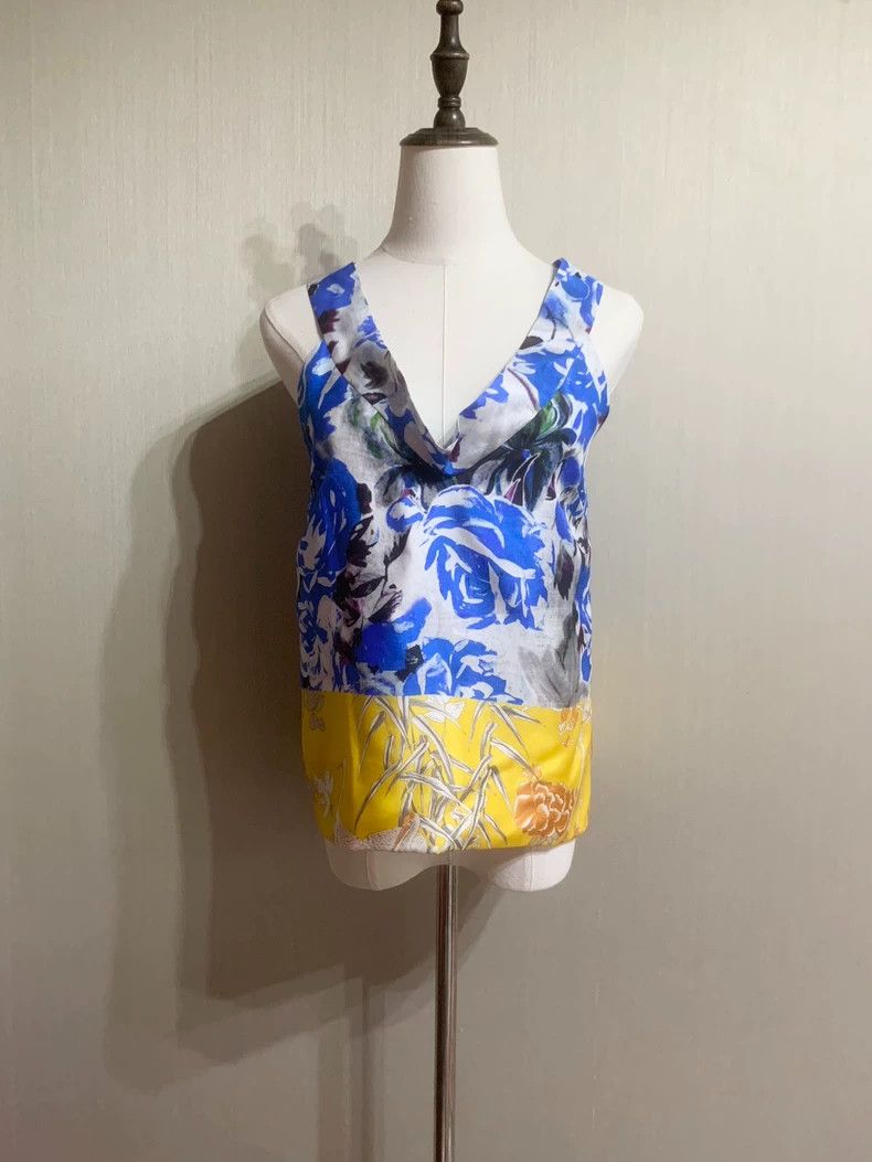 Dries Van Noten Dries Van Noten size:36 Blue printed silk top Size M / US 6-8 / IT 42-44 - 1 Thumbnail