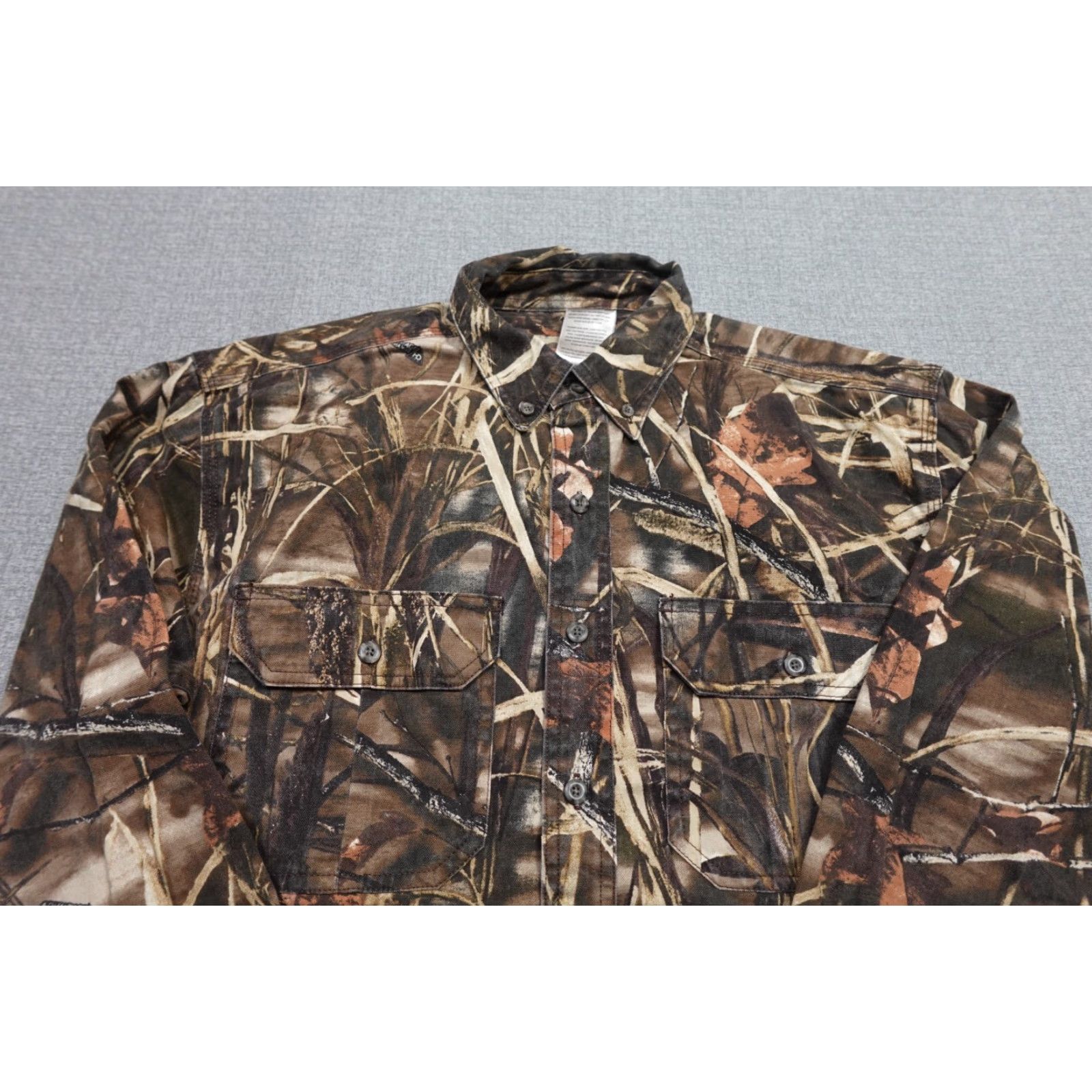 Russell Athletic VINTAGE Russell Athletic Camouflage Flannel Shirt Mens M Brown Button-Up Casual Outdoor 90s Mens Size US M / EU 48-50 / 2 - 2 Thumbnail