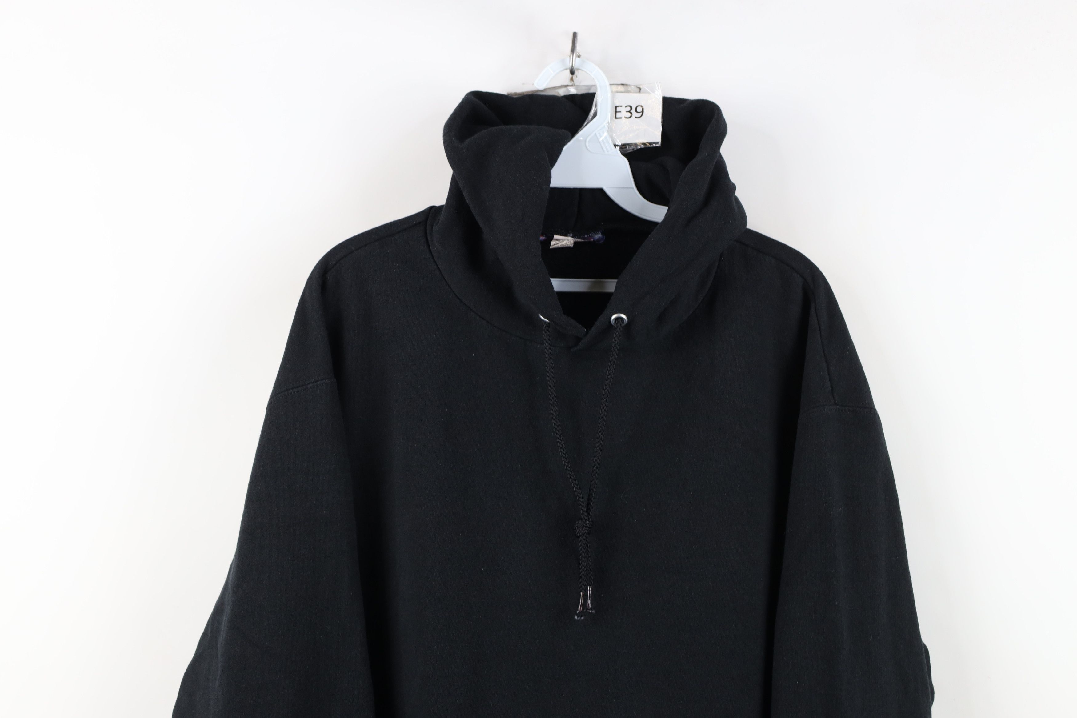 Champion Vintage 90s Champion Faded Blank Hoodie Sweatshirt Black Size US L / EU 52-54 / 3 - 2 Thumbnail