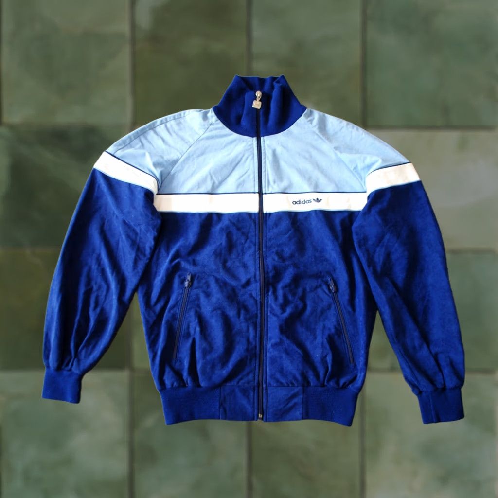 Adidas VINTAGE ADIDAS TRACK TOP JACKET NAVY/BLUE WEST GERMANY 1980'S TRIACETAT SIZE XS AdiDas Track Top Jacket XS Mens Navy Blue Vintage 80s Size US XS / EU 42 / 0 - 1 Thumbnail