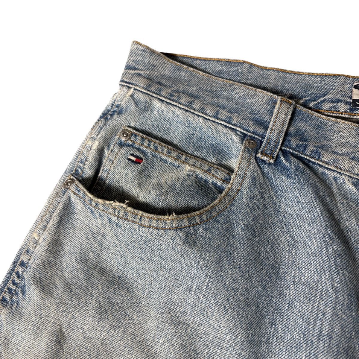 Tommy Jeans × Vintage Vintage 90s Tommy Jeans Cargo Baggy Denim Pants Size US 34 / EU 50 - 7 Thumbnail