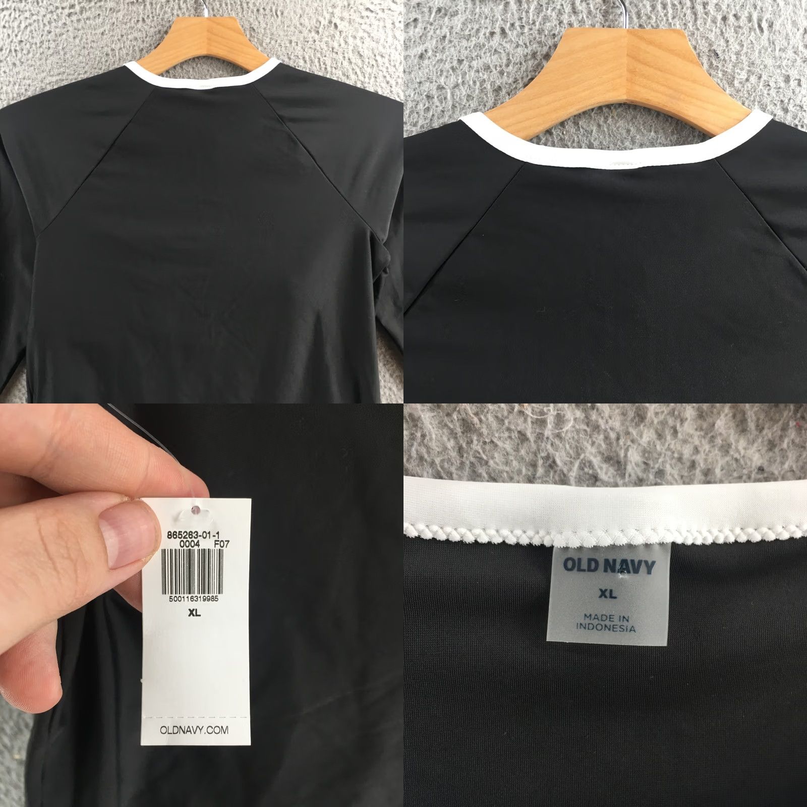 Old Navy Old Navy Rash Guard XL Black Women's Half Zip Crop Long Sleeve Crew Neck NEW Size XL / US 12-14 / IT 48-50 - 8 Thumbnail