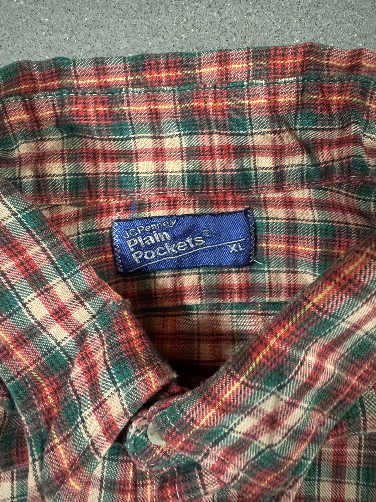 Other Vintage JCPenney Plain Pockets Men's XL Plaid Flannel Size US XL / EU 56 / 4 - 3 Thumbnail