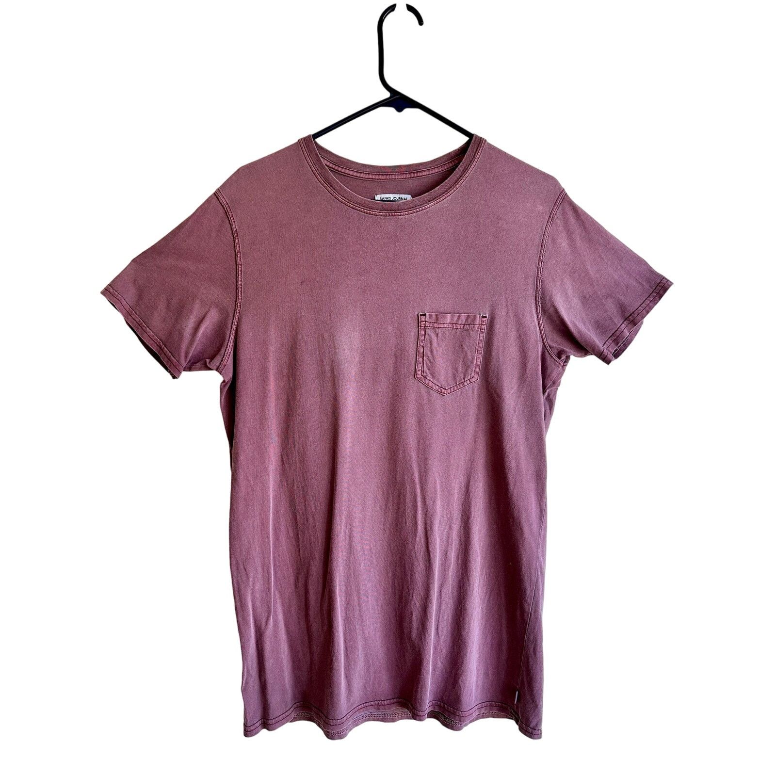 Banks Journal Banks Journal Primary Pocket Tee Red Garment Dyed Mens Sz M Size US M / EU 48-50 / 2 - 1 Thumbnail