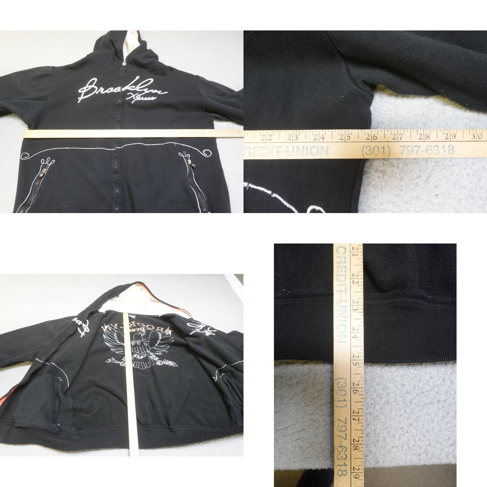 Vintage VINTAGE Brooklyn Xpress Hoodie Mens XL Black Eagle Grunge Gothic Size US XL / EU 56 / 4 - 9 Thumbnail