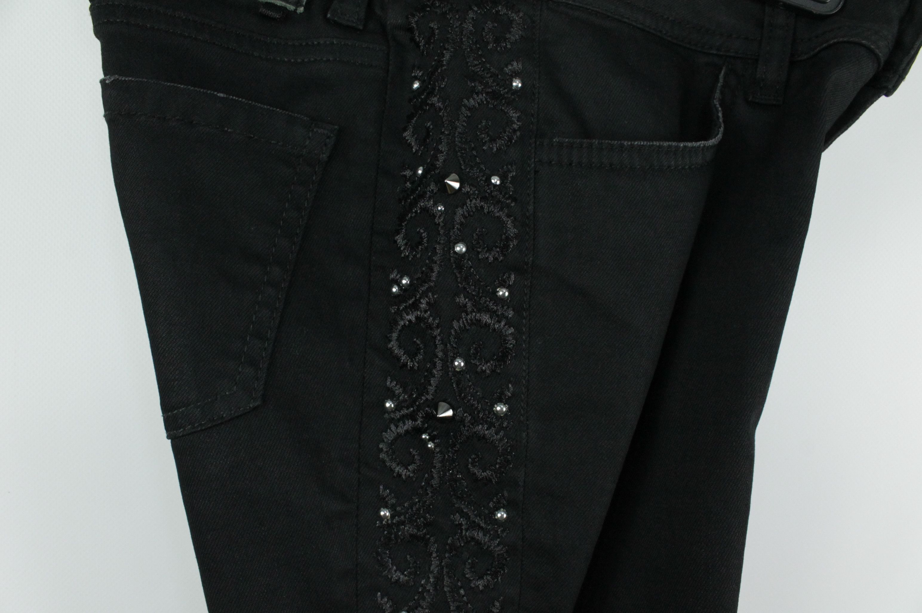 Designer × Philipp Plein Philipp Plein Strawberry Cheesecake Black Denim Women Jeans Size 26" / US 2 / IT 38 - 9 Thumbnail