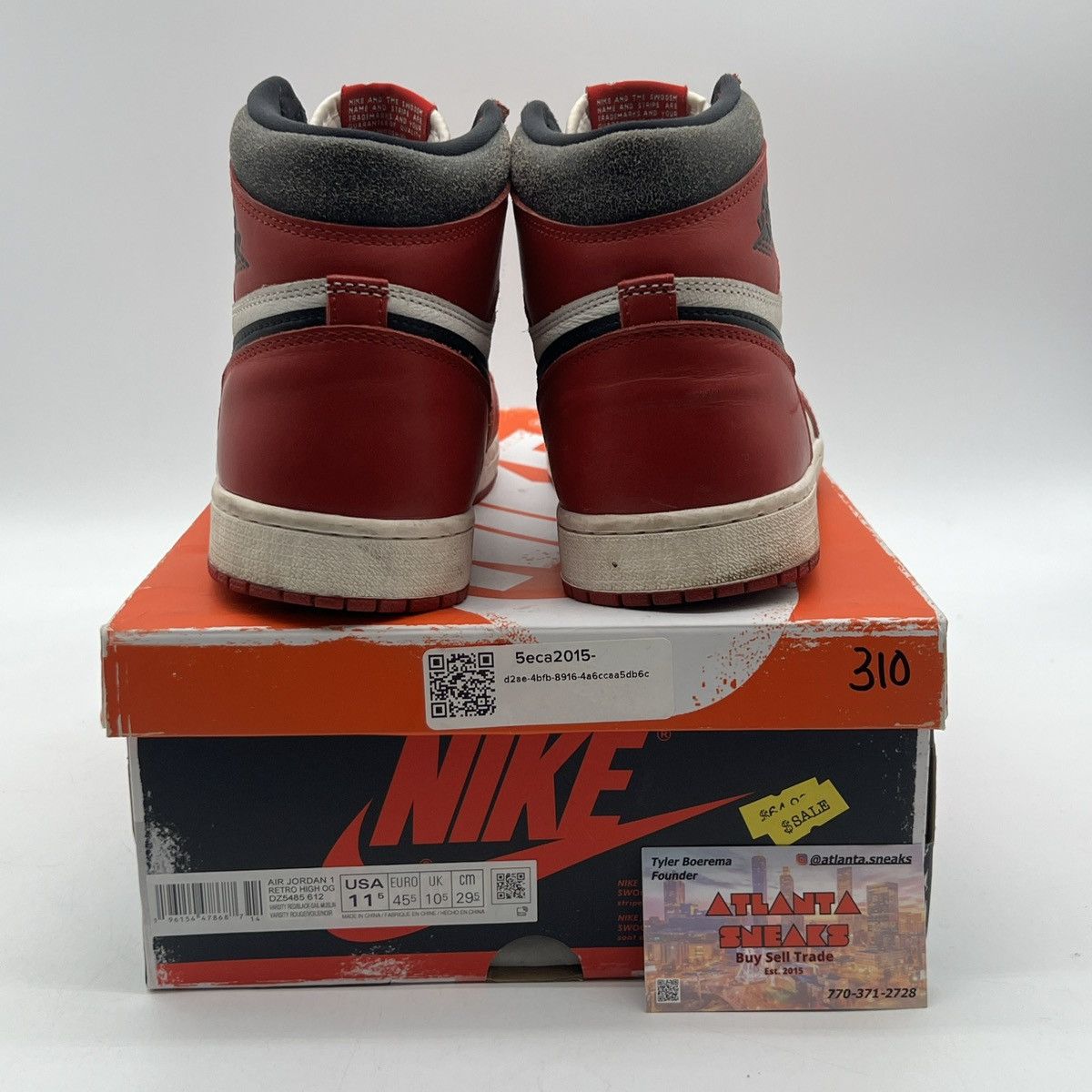 Nike Air Jordan 1 high Chicago lost & found Size US 11.5 / EU 44-45 - 3 Thumbnail