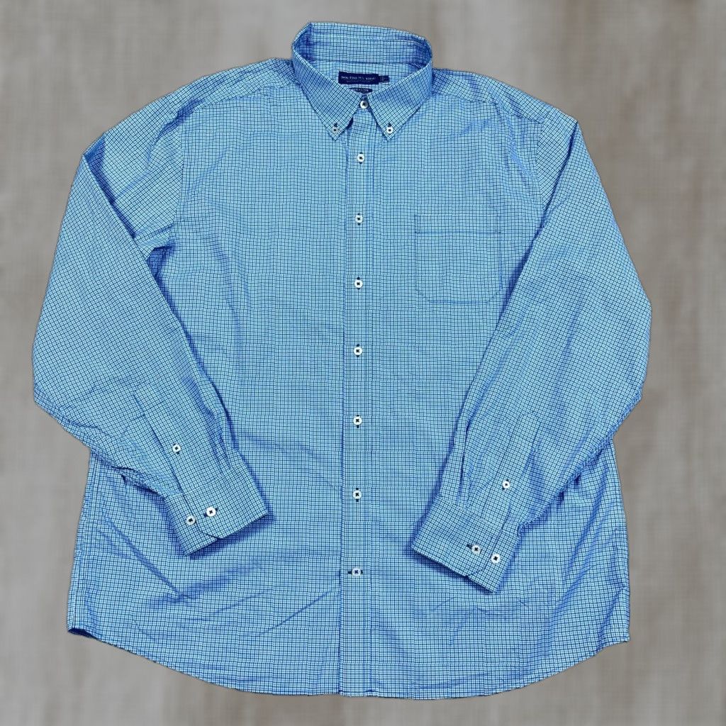 Southern Tide Southern Tide Shirt Men 2XL Blue Plaid Button Up Charleston Nylon Tattersall CC Upfront Size US XXL / EU 58 / 5 - 1 Thumbnail