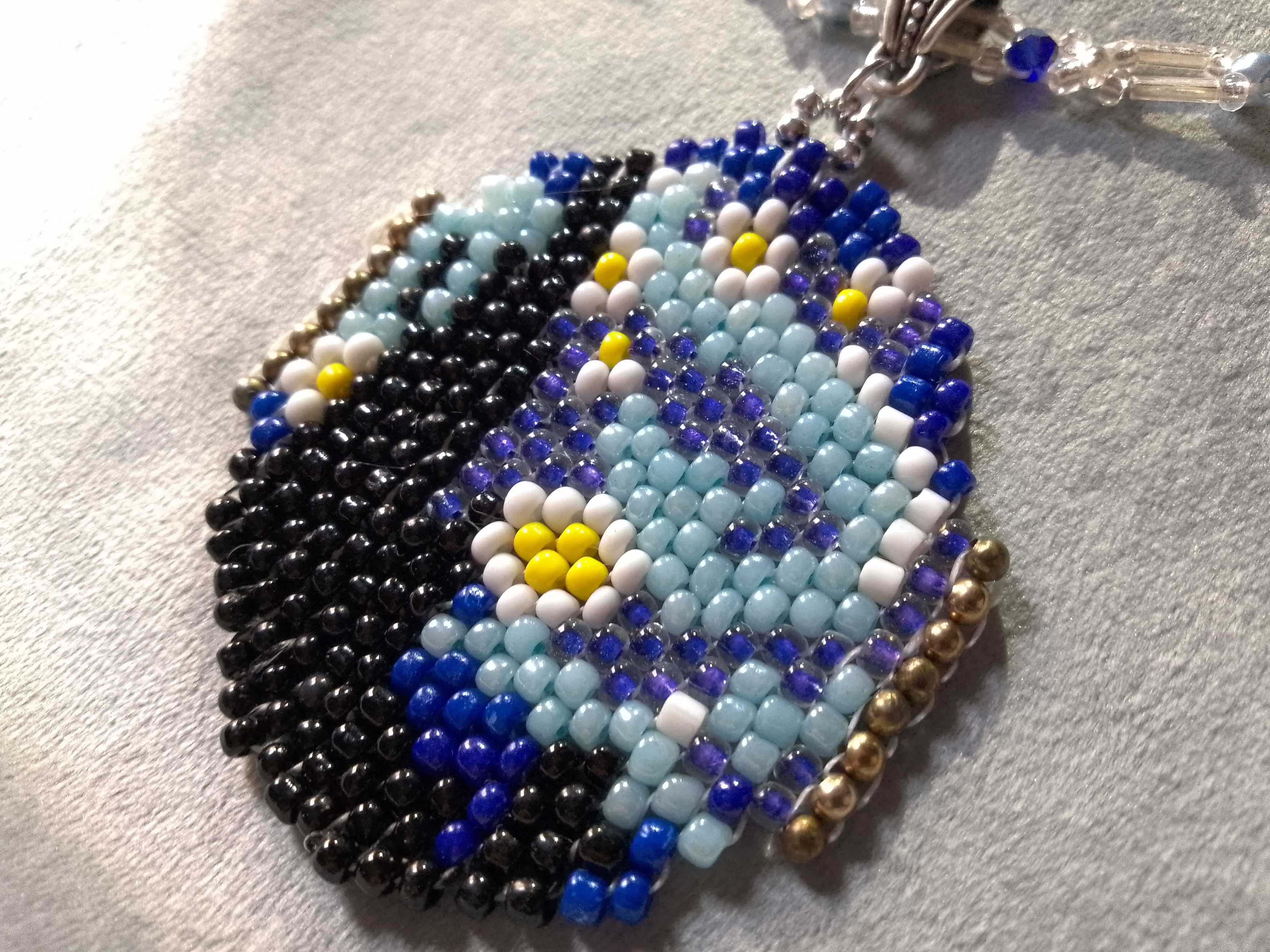 Handmade Necklace Pendant Beaded Van Gogh Art Boho Style Elegant Size ONE SIZE - 5 Thumbnail