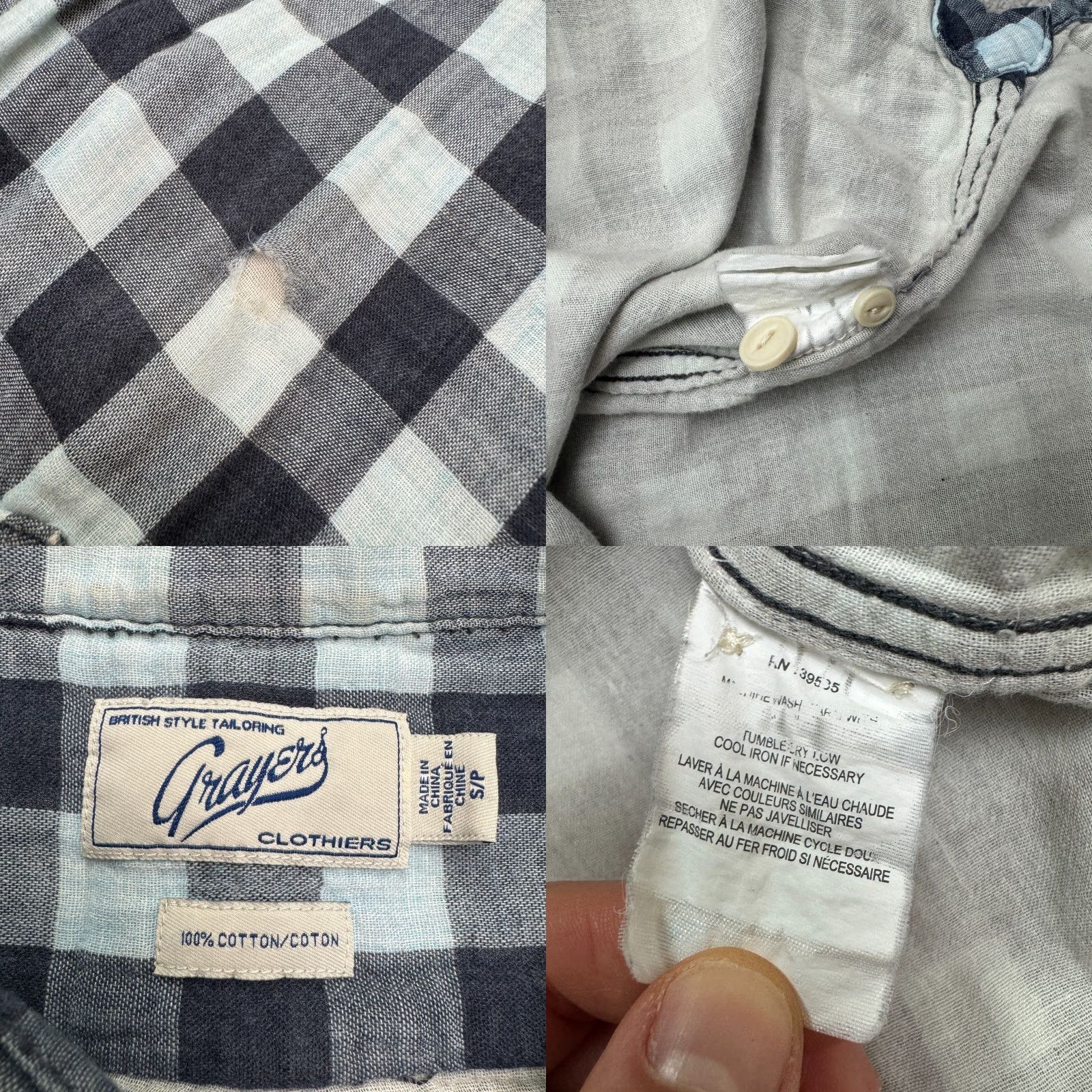 Grayers Grayers Shirt Mens Small Blue Buffalo Plaid Long Sleeve Button-Down Flannel Casual Everyday Classic Preppy Size US S / EU 44-46 / 1 - 8 Thumbnail