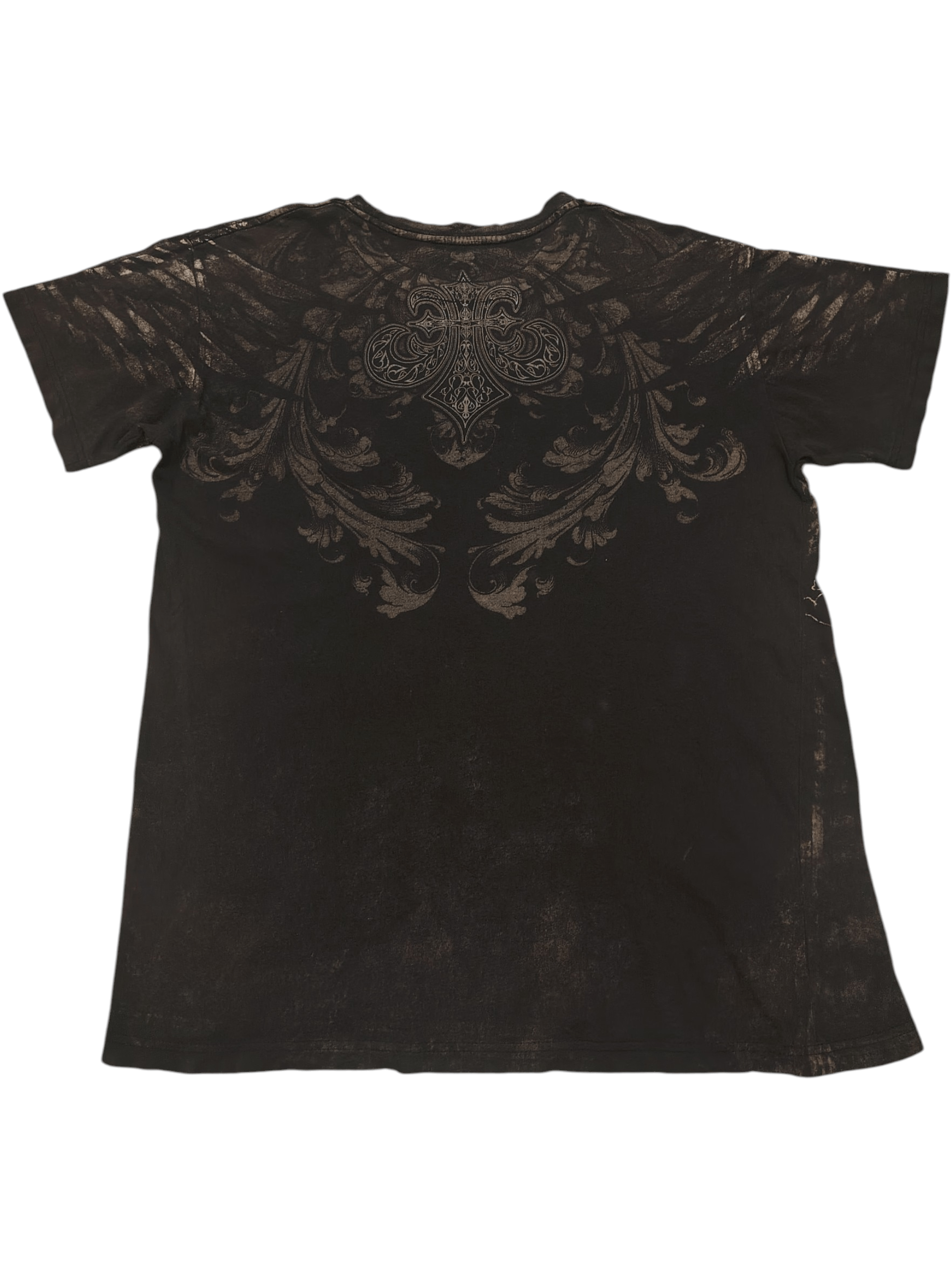 Affliction Vtg Distressed Thrashed Cross Skull Xzavier tee Size US L / EU 52-54 / 3 - 2 Thumbnail