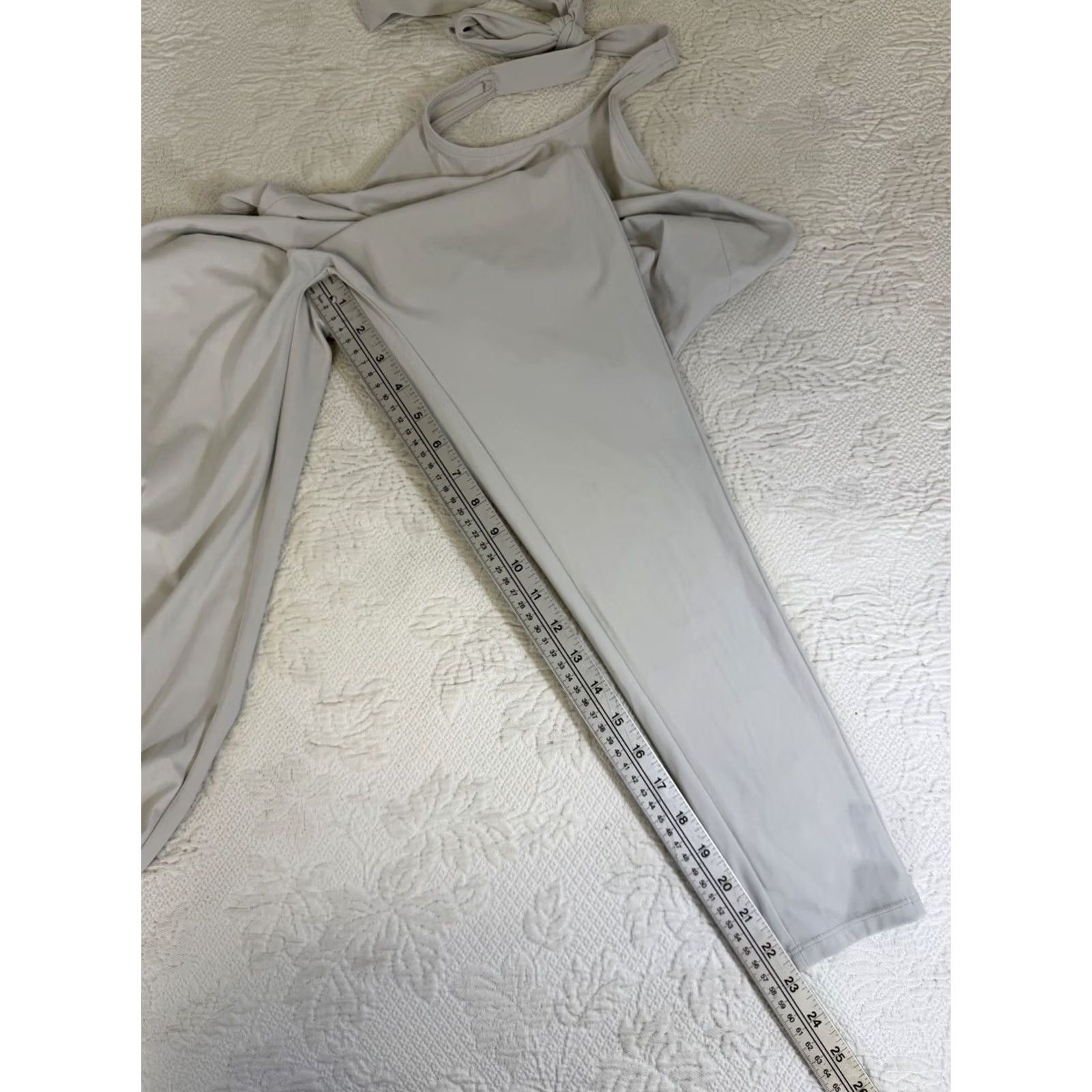 Vintage KHY By Kylie Jenner Capri Catsuit Large Gray Jumpsuit Halter Neck Lt NWT Size 36" / US 14 / IT 50 - 6 Thumbnail
