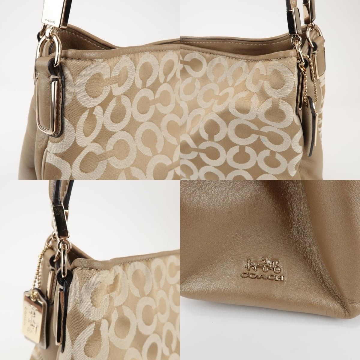Coach Coach Op Art Canvas Shoulder Bag Beige Size ONE SIZE - 6 Thumbnail