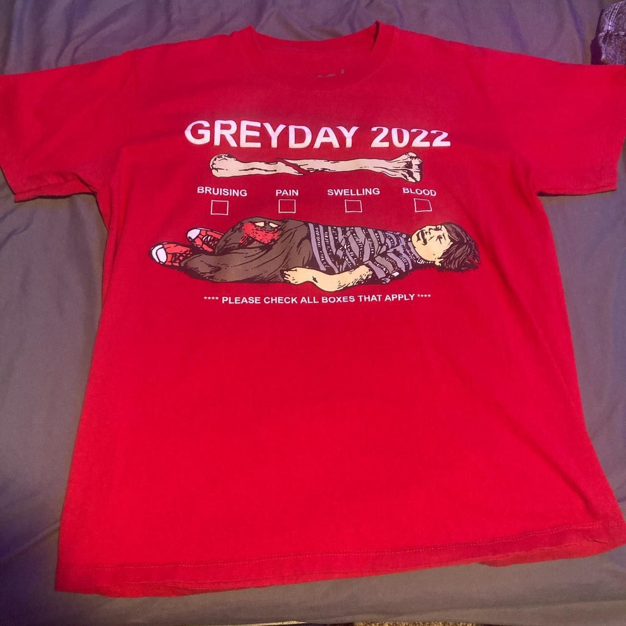 G59: SuicideBoys Grey Day purchases 2022 Broken Bones RED TEE MENS MEDIUM