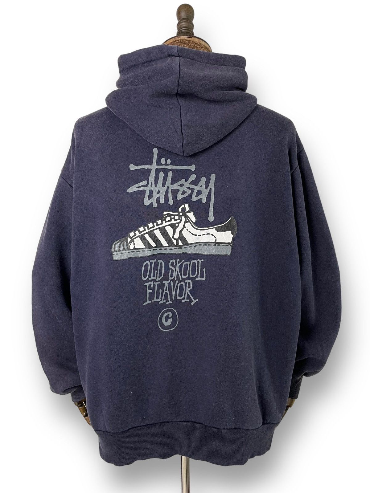 90s US Made Stussy Old Skool Flavor Hoodie