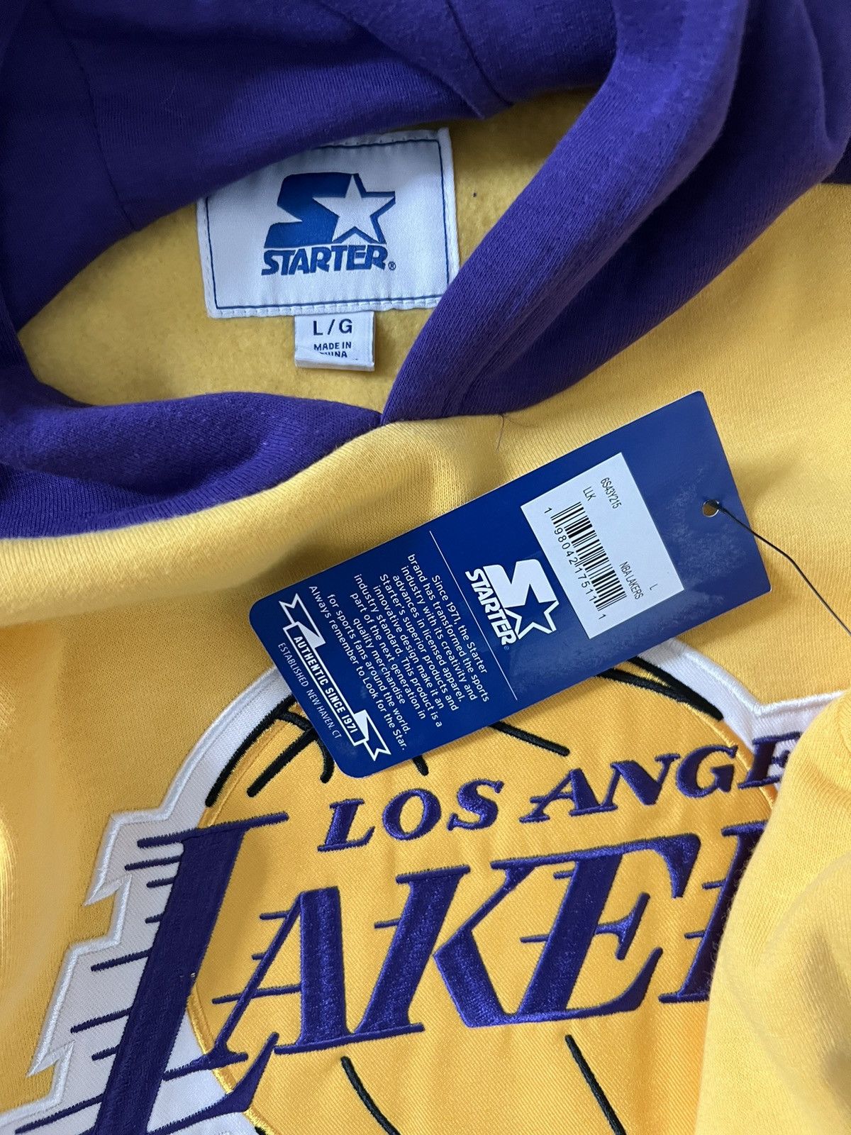 Starter Lot of 2: Starter Los Angeles Laker Hockey Hoodie Sweatshirt Size US L / EU 52-54 / 3 - 6 Thumbnail