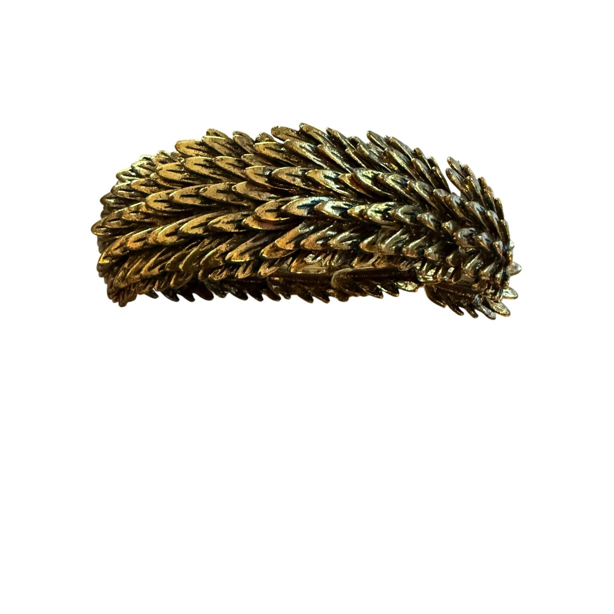 Other Vintage Gold-Tone Pegasus Feather Textured Stretch Bracelet Size ONE SIZE - 2 Thumbnail