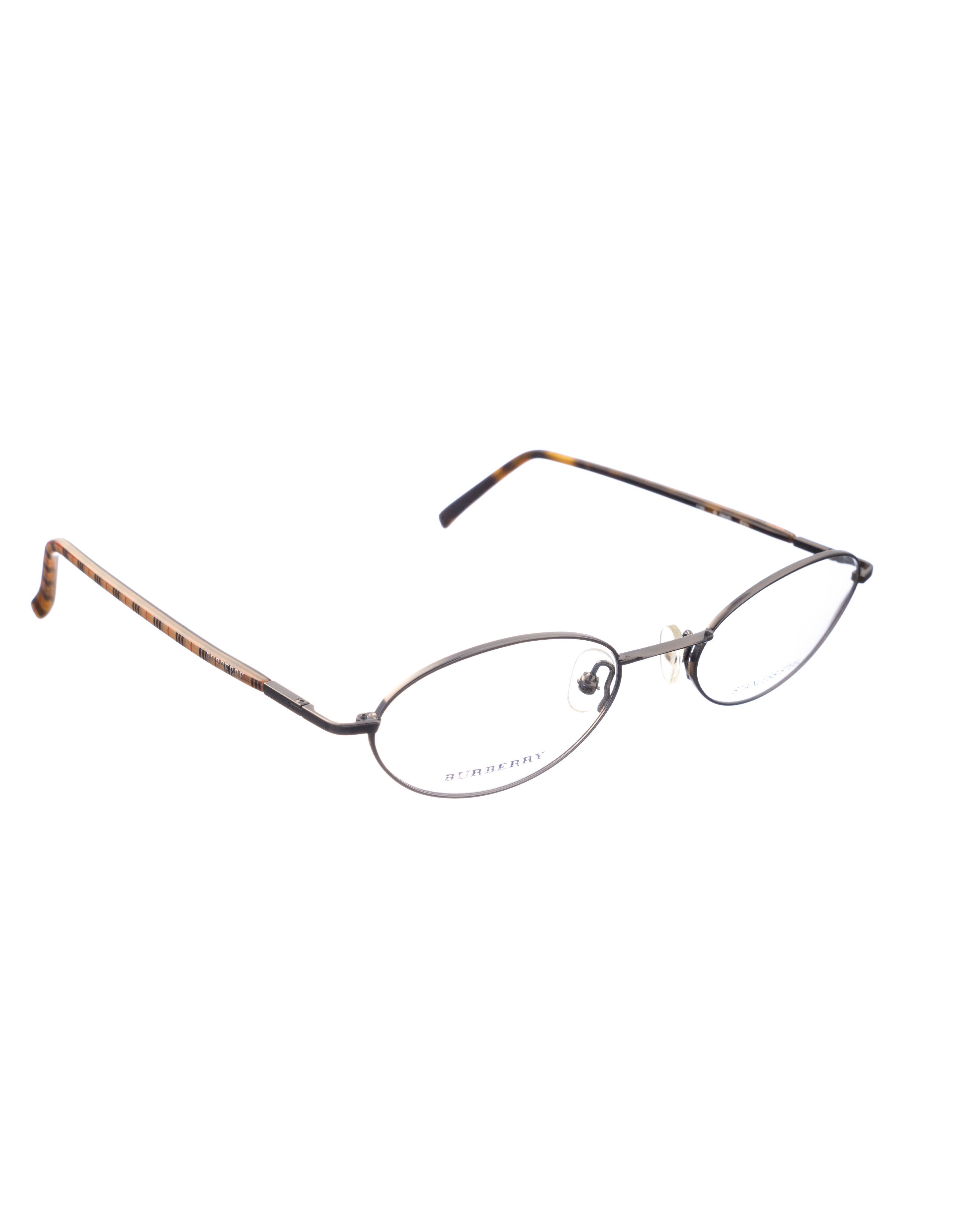 Burberry Burberry 90s Black Oval Glasses with Beige Check Size ONE SIZE - 2 Thumbnail