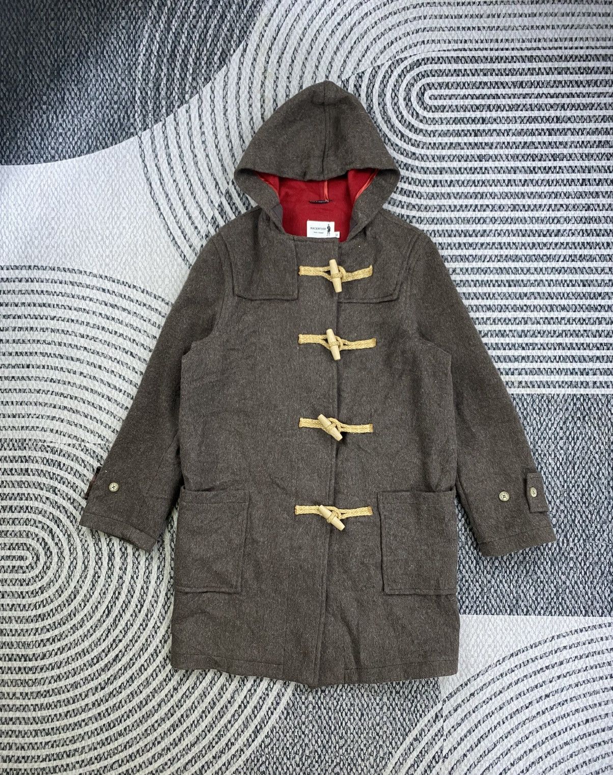 Mackintosh 🔥Mackintosh Scotland Wool Brown Duffle Hoodie Long Jacket Size US M / EU 48-50 / 2 - 1 Thumbnail