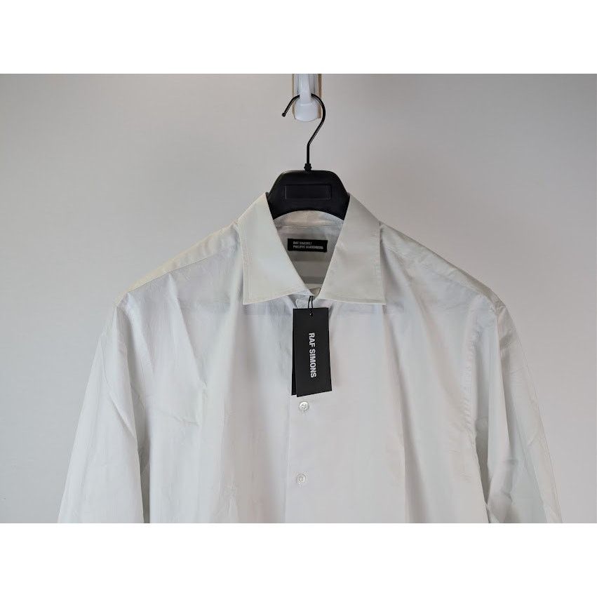 Raf Simons o1rshd1 Long Sleeve Cotton Print Back Button Up Shirt White Size US L / EU 52-54 / 3 - 4 Thumbnail