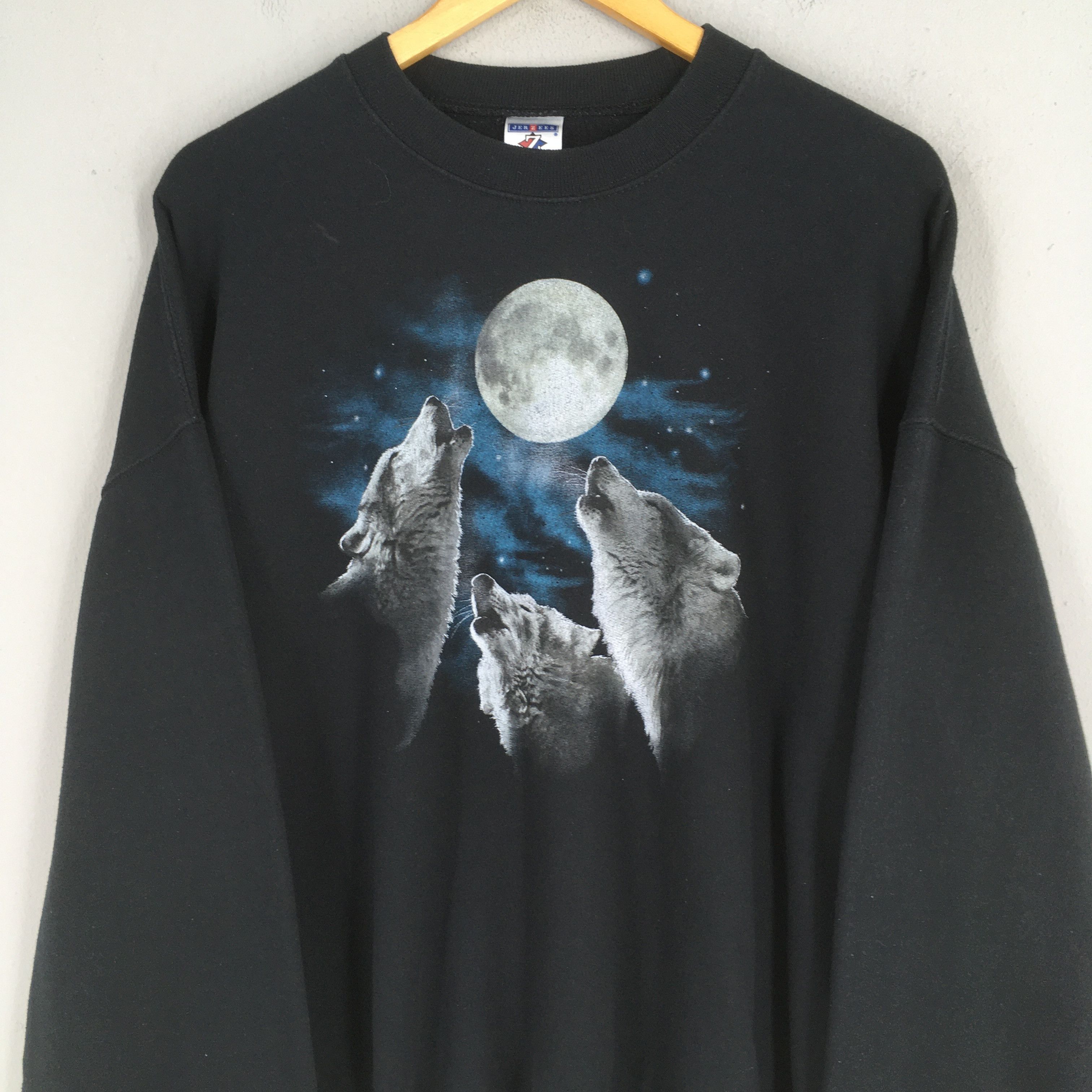 Habitat Vintage 90s The Wolf Wildlife Graphic Sweatshirt XLarge Size US XL / EU 56 / 4 - 2 Thumbnail