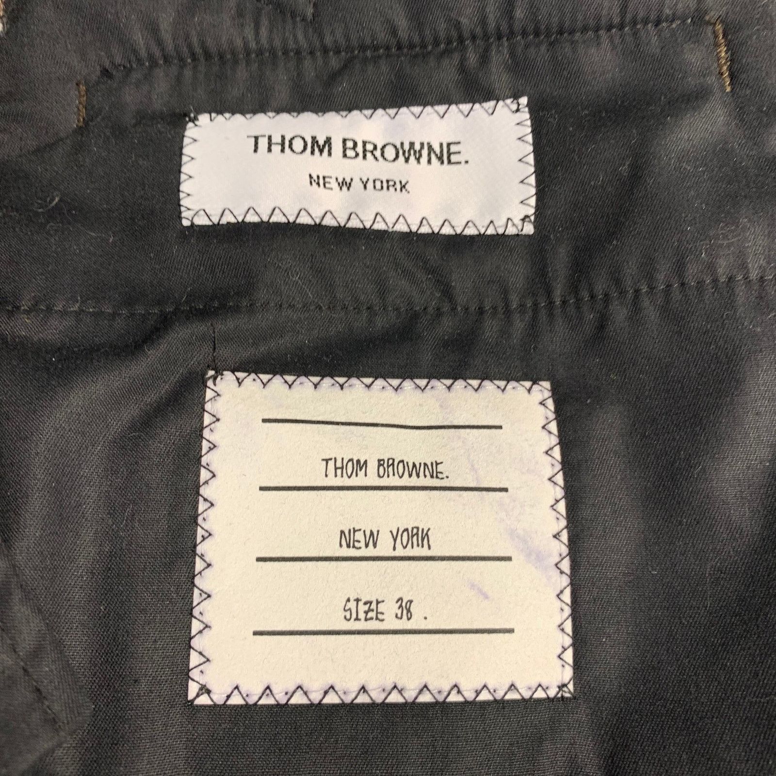 Thom Browne Size 2 Brown Olive Wool Herringbone Flat Front Dress Pants Size 26" / US 2 / IT 38 - 5 Thumbnail