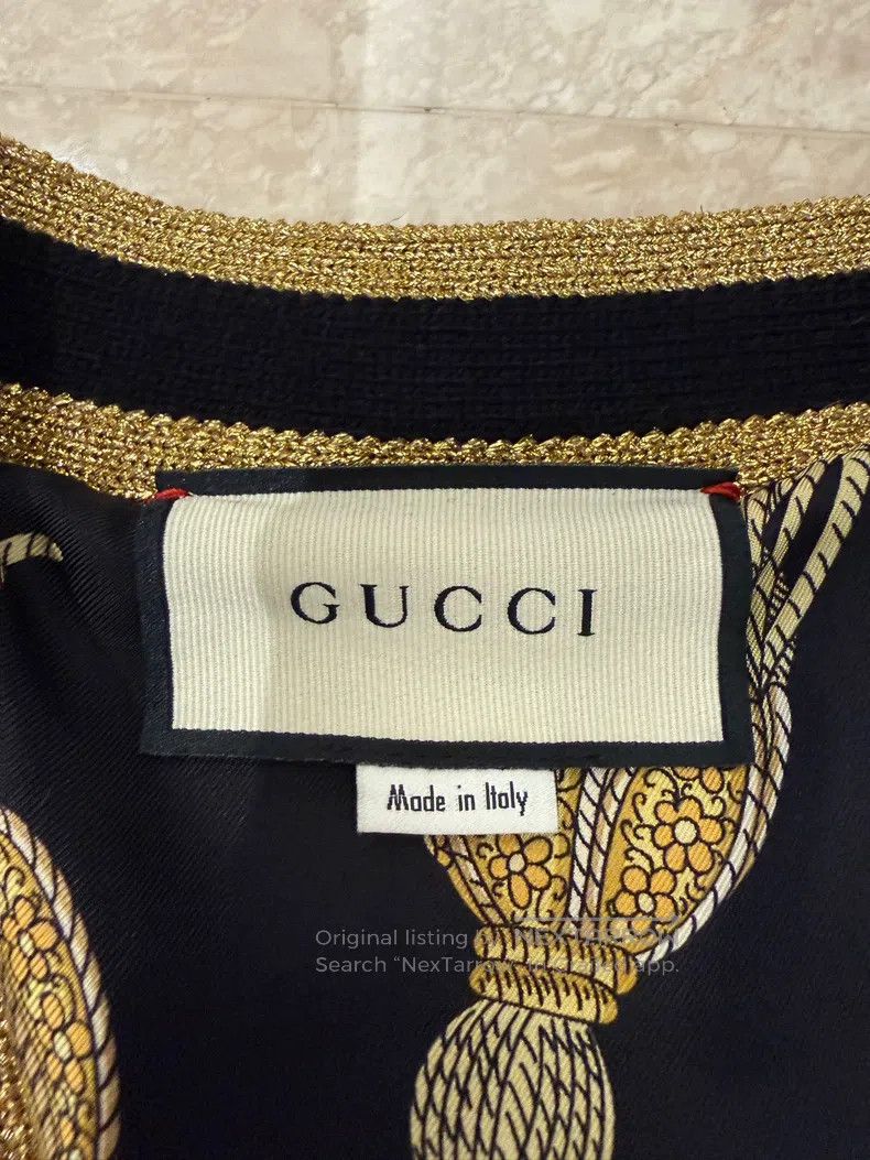 Gucci Gucci Silk and wool blend colour block pattern V-neck coat Size XS / US 0-2 / IT 36-38 - 3 Thumbnail