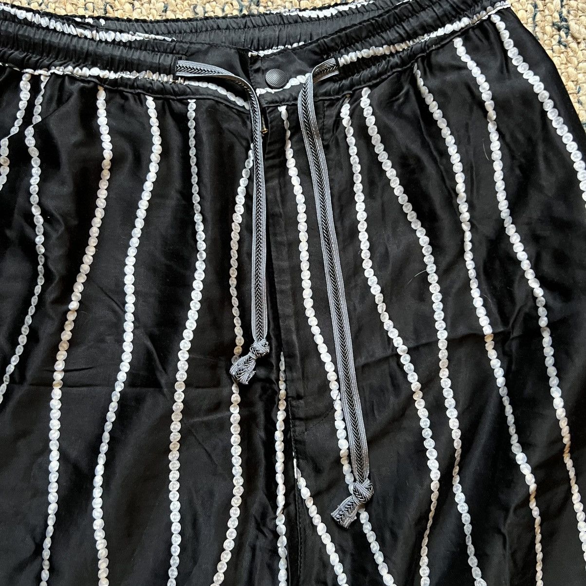 Kapital Pearl Drunk Stripe Easy Pants - Black Size 4 L XL Size US 34 / EU 50 - 3 Thumbnail