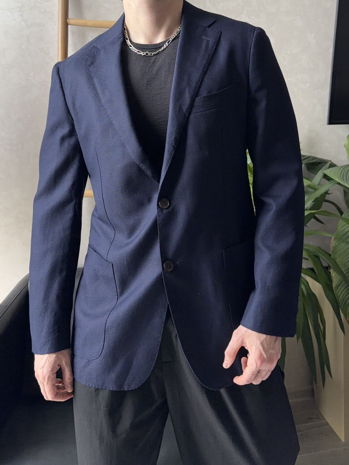Suitsupply Suitsupply Italy Havana Patch Lt Int Wool Navy Blue Blazer Size 46L - 1 Thumbnail