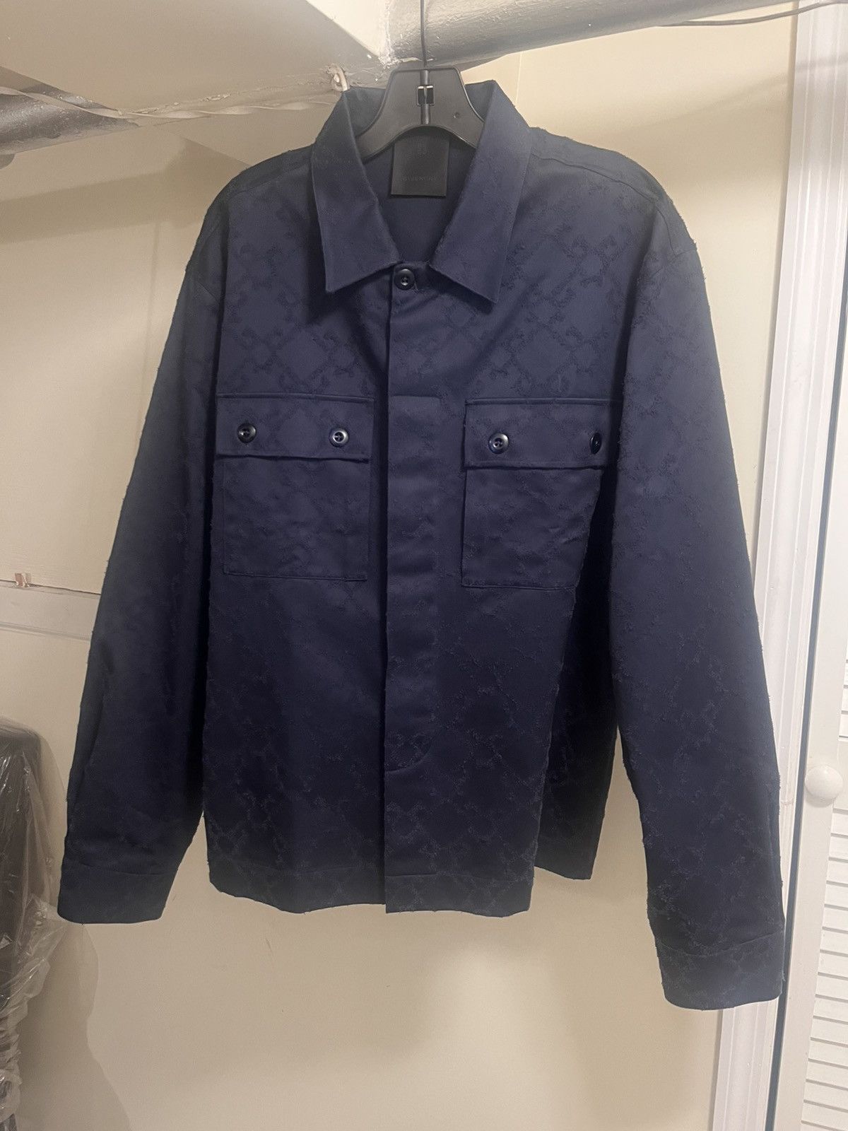 Givenchy Monogram Jacquard Button-Down Shirt Sz 41(16) Size US L / EU 52-54 / 3 - 5 Thumbnail