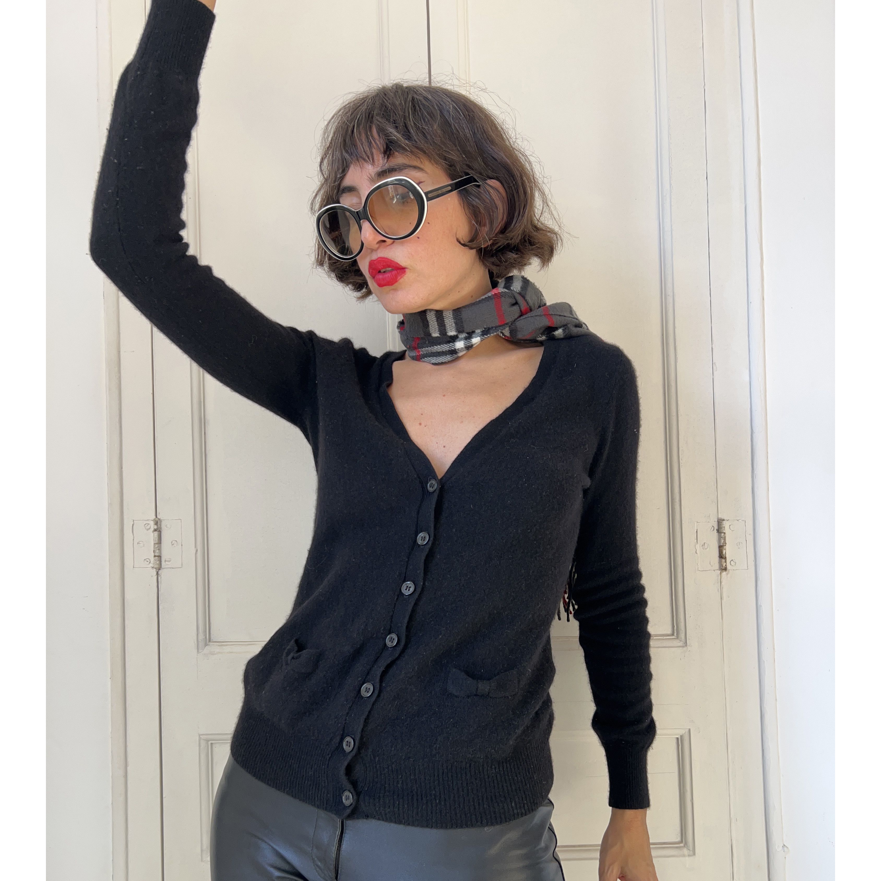 Vintage Vintage Black Cashmere Cardigan Size S / US 4 / IT 40 - 5 Thumbnail