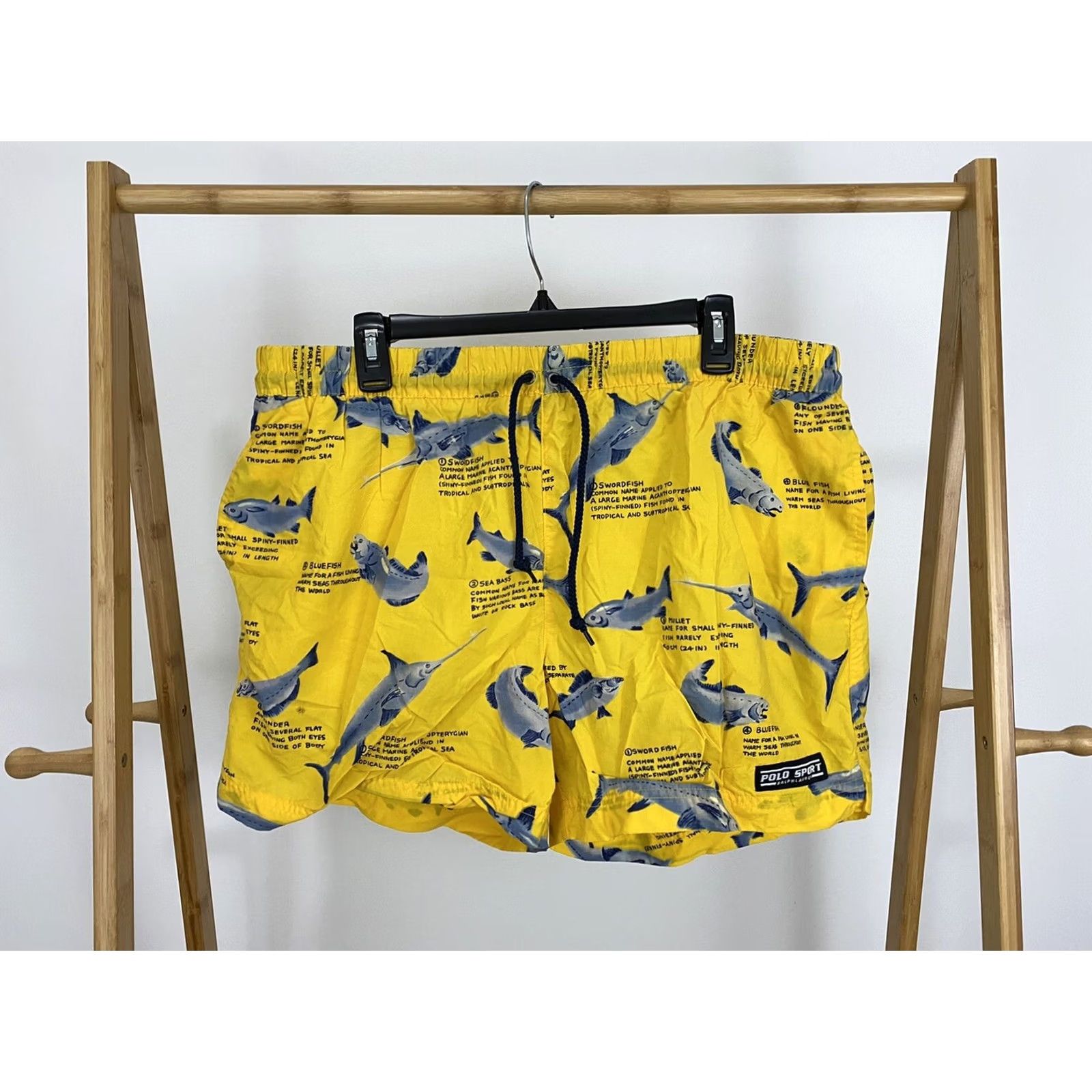 Vintage VINTAGE Polo Sport Ralph Lauren Sea Life Fish All Over Print Swim Trunk Shorts Yellow Adult XL Mens Size US XL / EU 56 / 4 - 2 Thumbnail