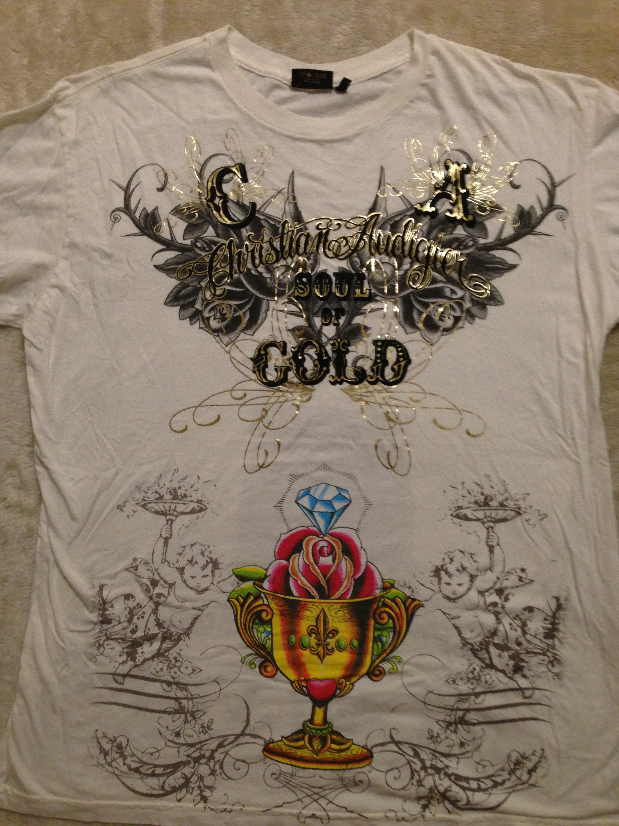 Christian Audigier The World Is Yours and Soul of Gold T-Shirt Size US XXL / EU 58 / 5 - 5 Thumbnail
