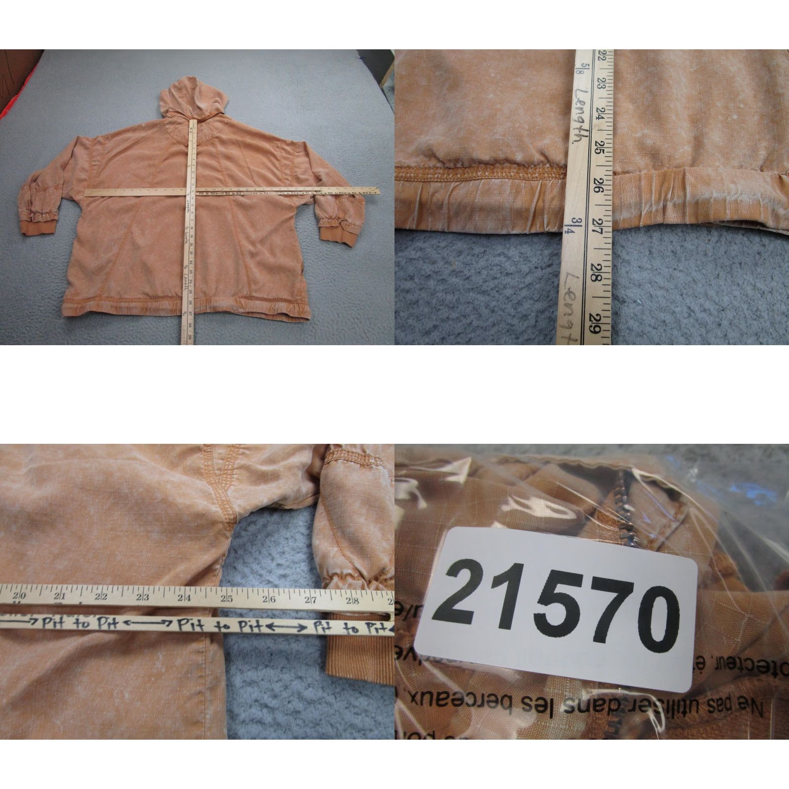 Free People Free People Jacket Womens M Anorak Orange Hooded Half Zip Drawstring Pullover Size M / US 6-8 / IT 42-44 - 8 Thumbnail