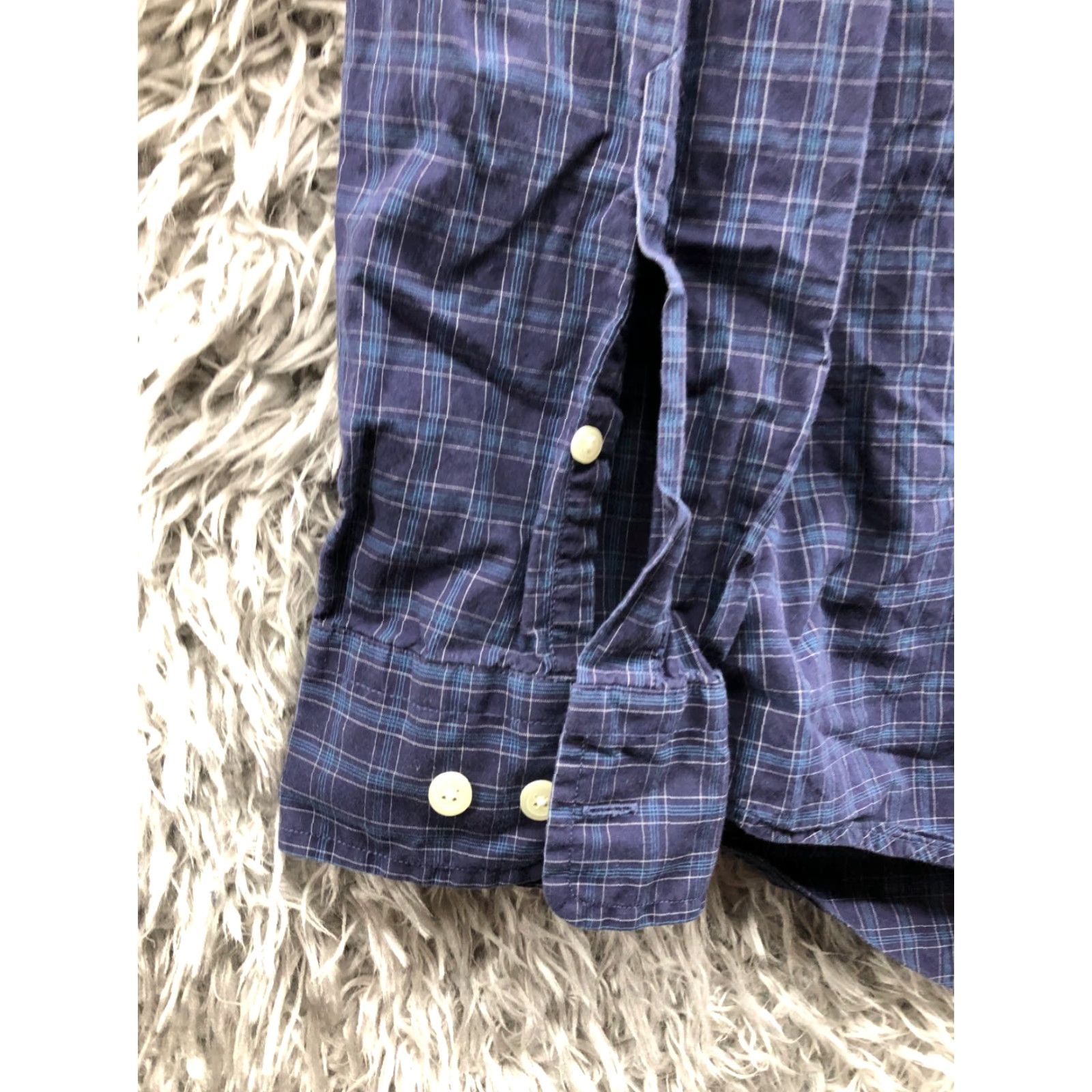Nautica Nautica Shirt Mens M Long Sleeve Button-Down Collar Blue Purple Plaid Size US M / EU 48-50 / 2 - 2 Thumbnail