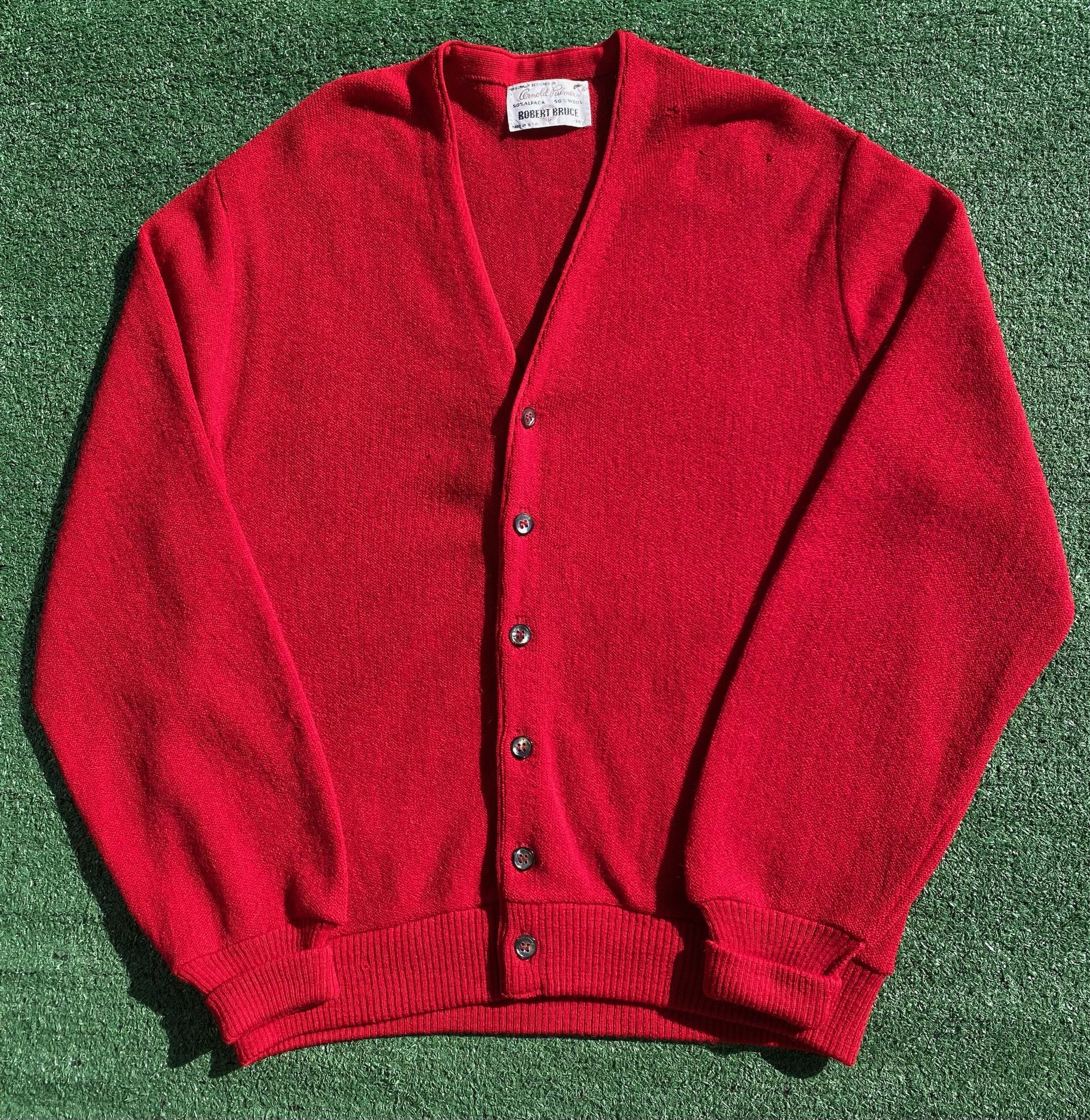 Vintage 60’s Arnold Palmer Alpaca Wool Distressed Cardigan Medium Size US M / EU 48-50 / 2 - 1 Thumbnail