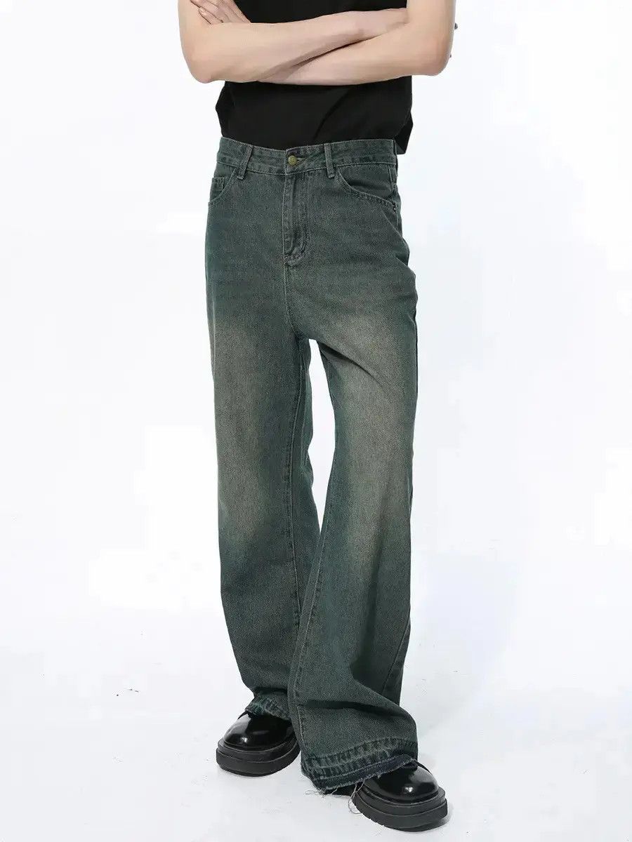 Japanese Brand Retro loose fringe micro flared jeans Size US 32 / EU 48 - 2 Thumbnail