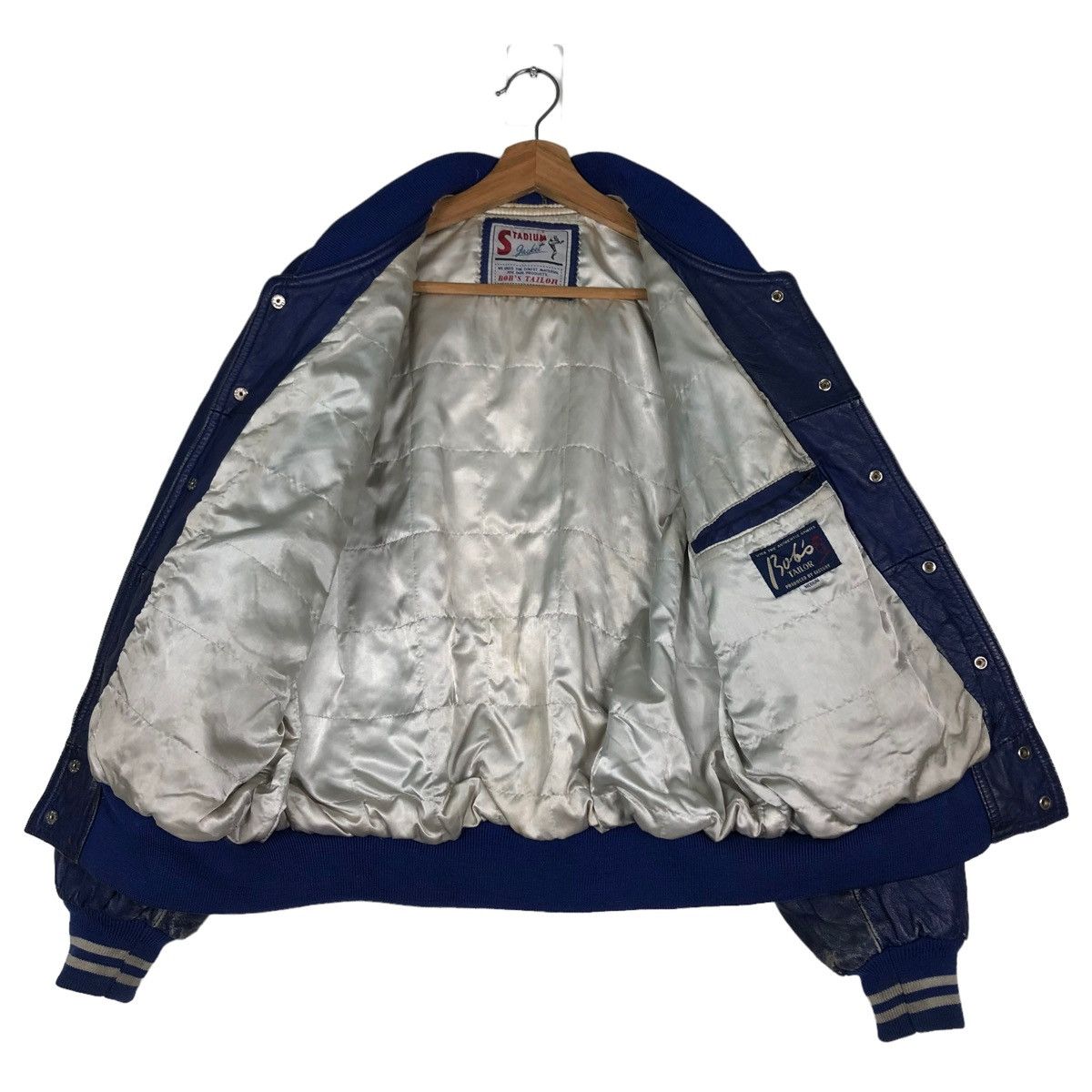 Vintage 🔥VINTAGE LEATHER STADIUM JUMPER JACKET BOB’S TAILOR BIG LOGO Size US M / EU 48-50 / 2 - 13 Thumbnail