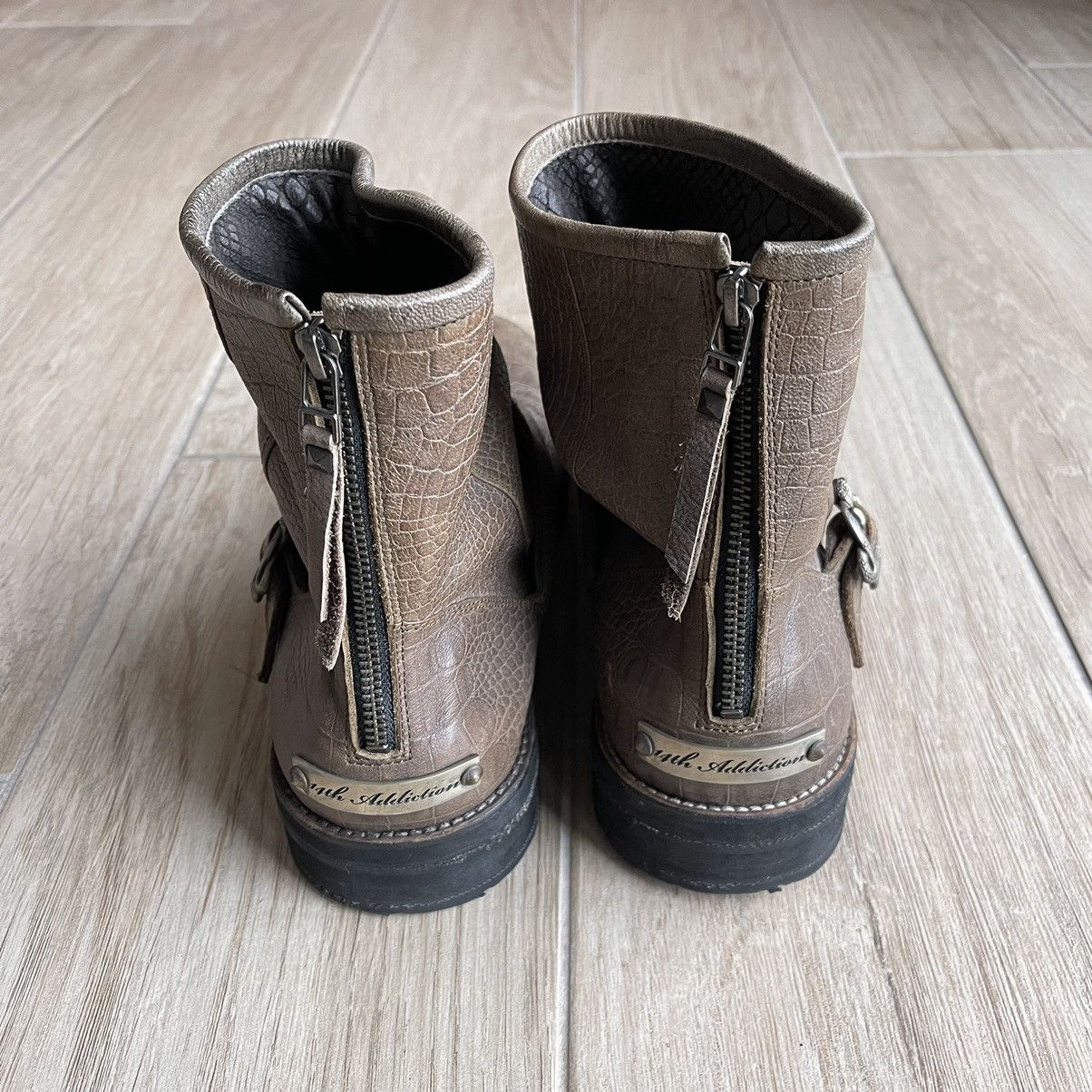 14th Addiction Back Zip Serpent Buckle Croc Leather Granvill Engineer Boots Size US 9.5 / EU 42-43 - 4 Thumbnail