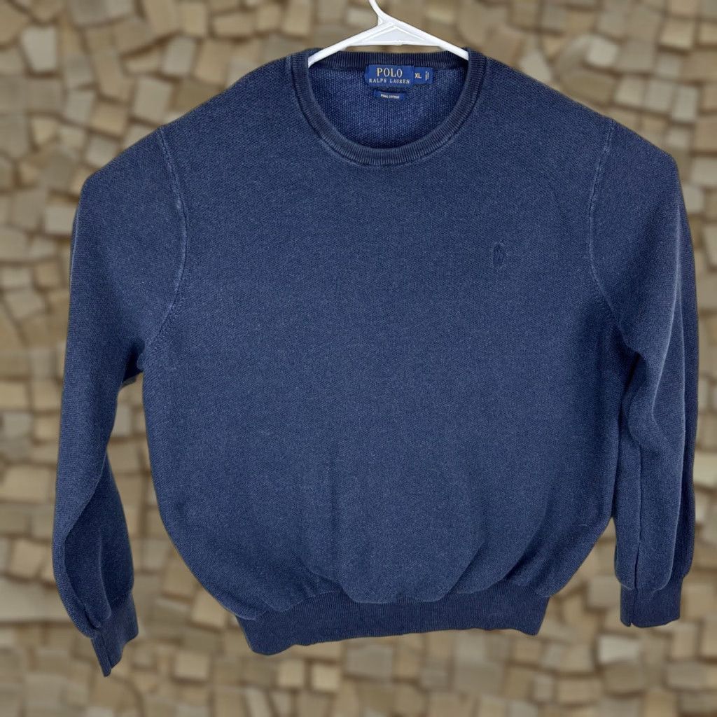 Ralph Lauren Polo Ralph Lauren Men's Knit Sweater XL Blue Crew Neck Pullover Casual Lightweight Outdoor Size US XL / EU 56 / 4 - 1 Thumbnail